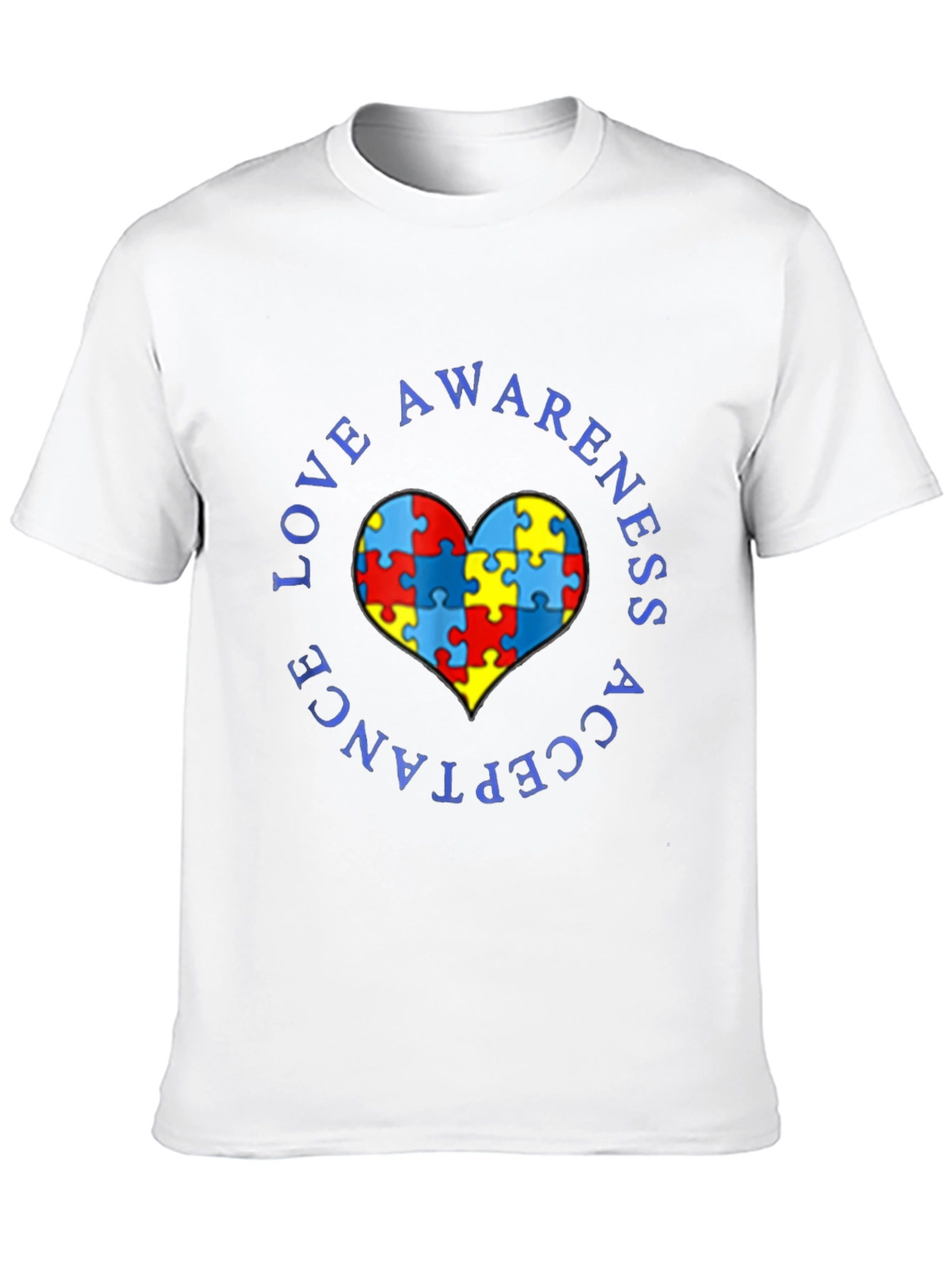 Autism Awareness T-Shirt Love Acceptance Heart Puzzle