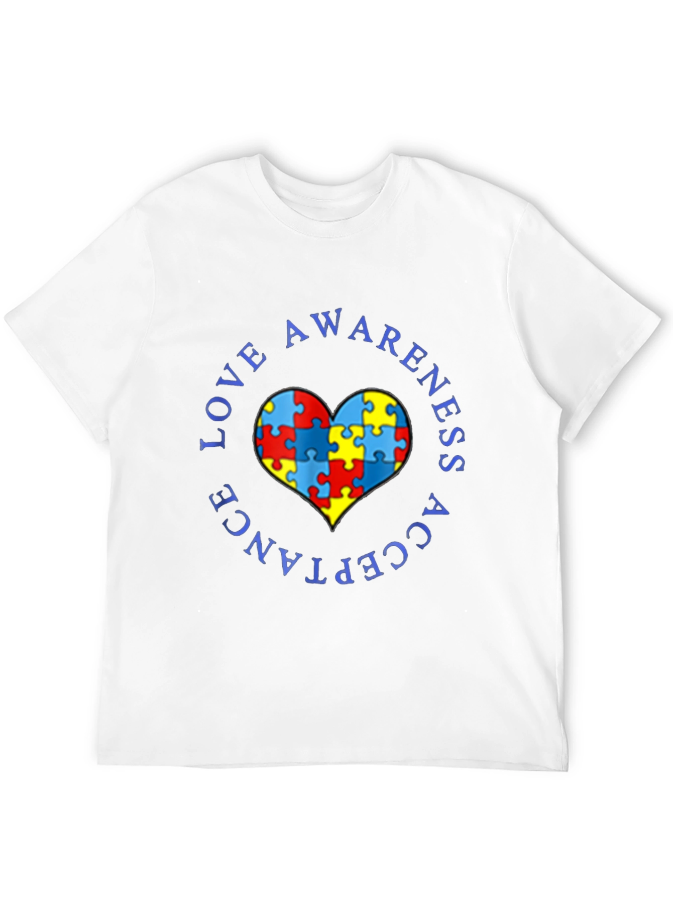 Autism Awareness T-Shirt Love Acceptance Heart Puzzle