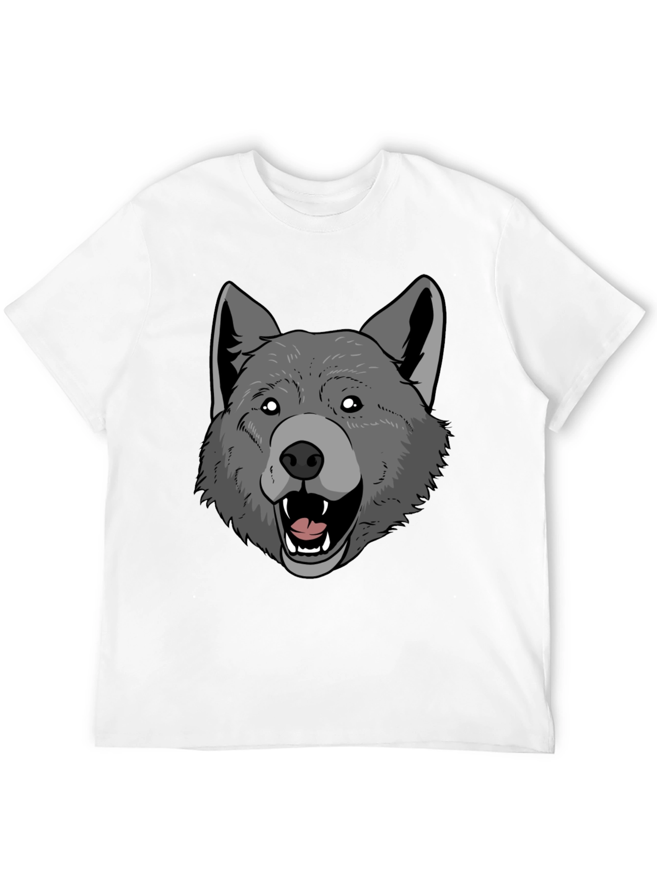 Wolf Graphic Print Mens Black T-Shirt