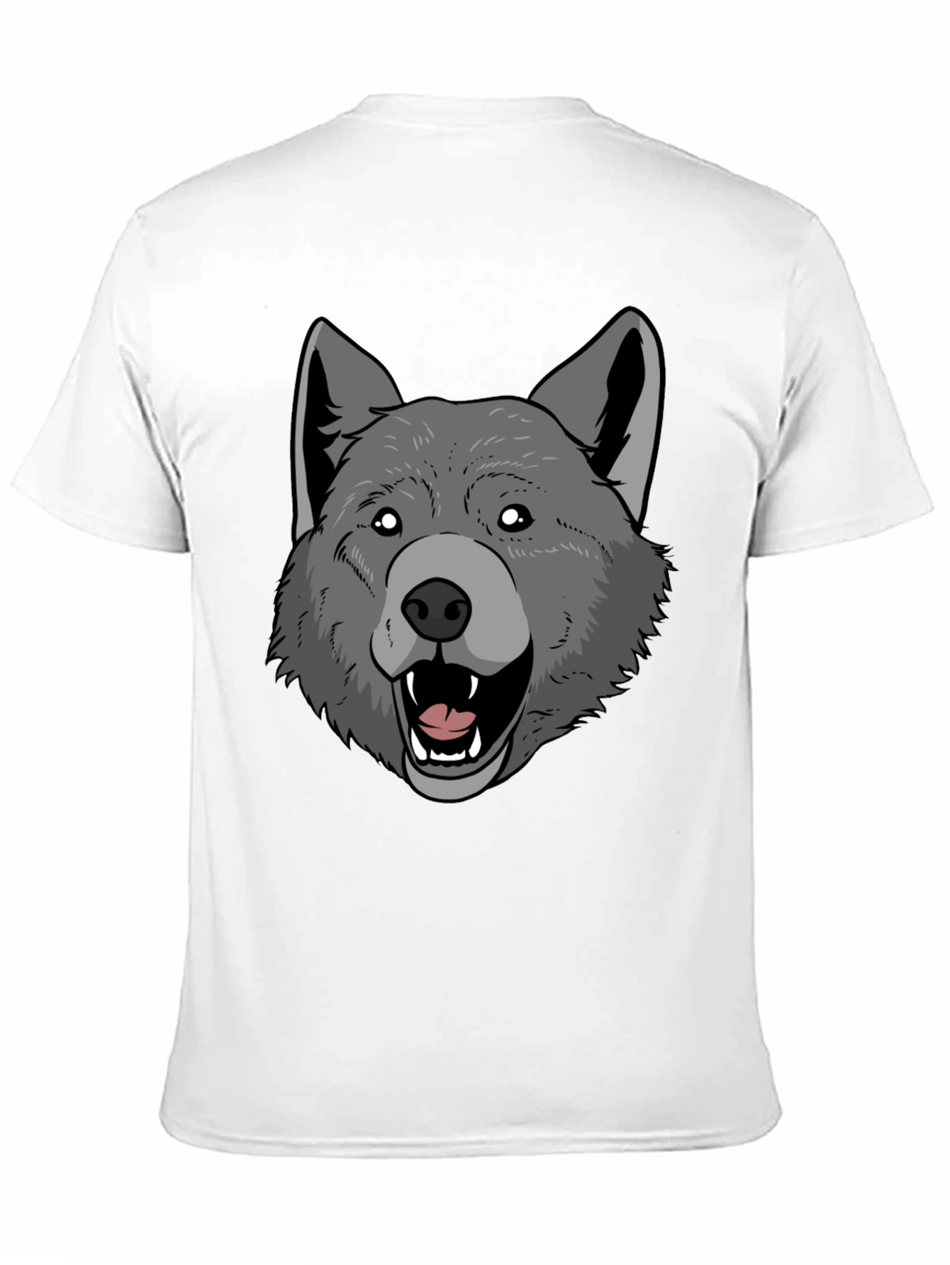 Wolf Graphic Print Mens Black T-Shirt