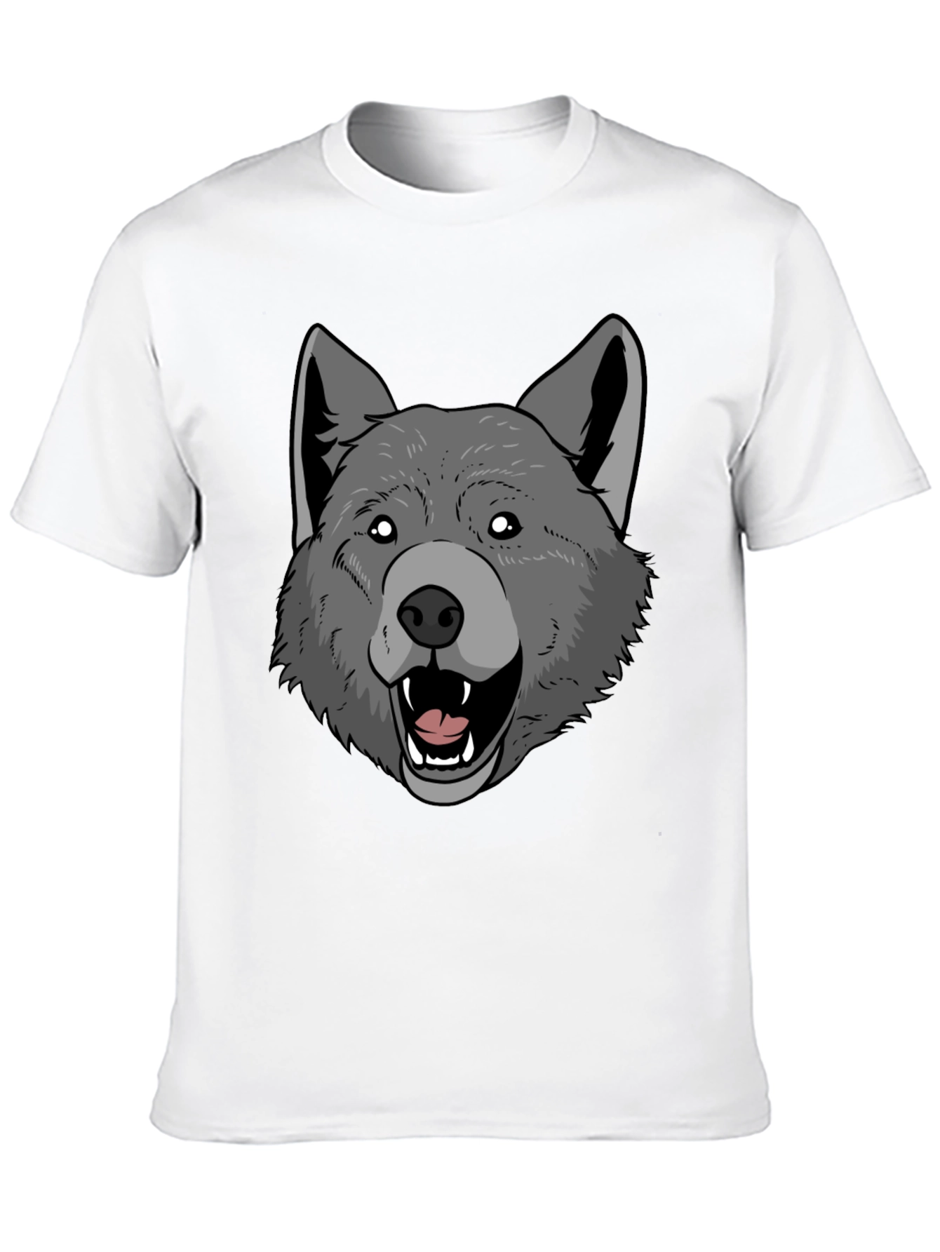 Wolf Graphic Print Mens Black T-Shirt