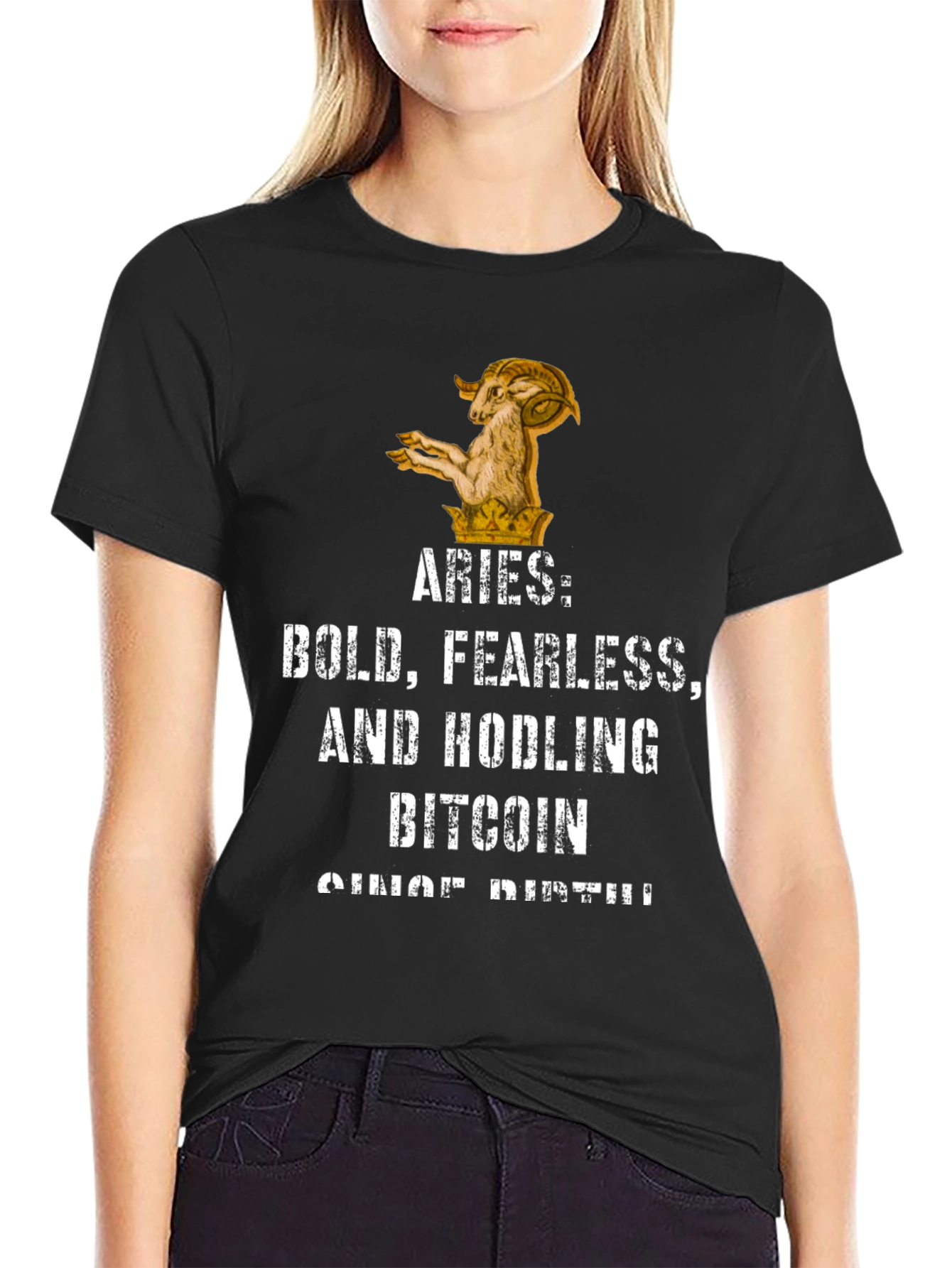 Aries Bitcoin Hodler Black Graphic T-Shirt