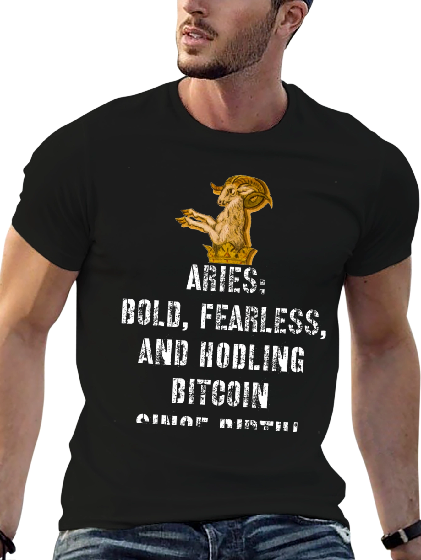 Aries Bitcoin Hodler Black Graphic T-Shirt