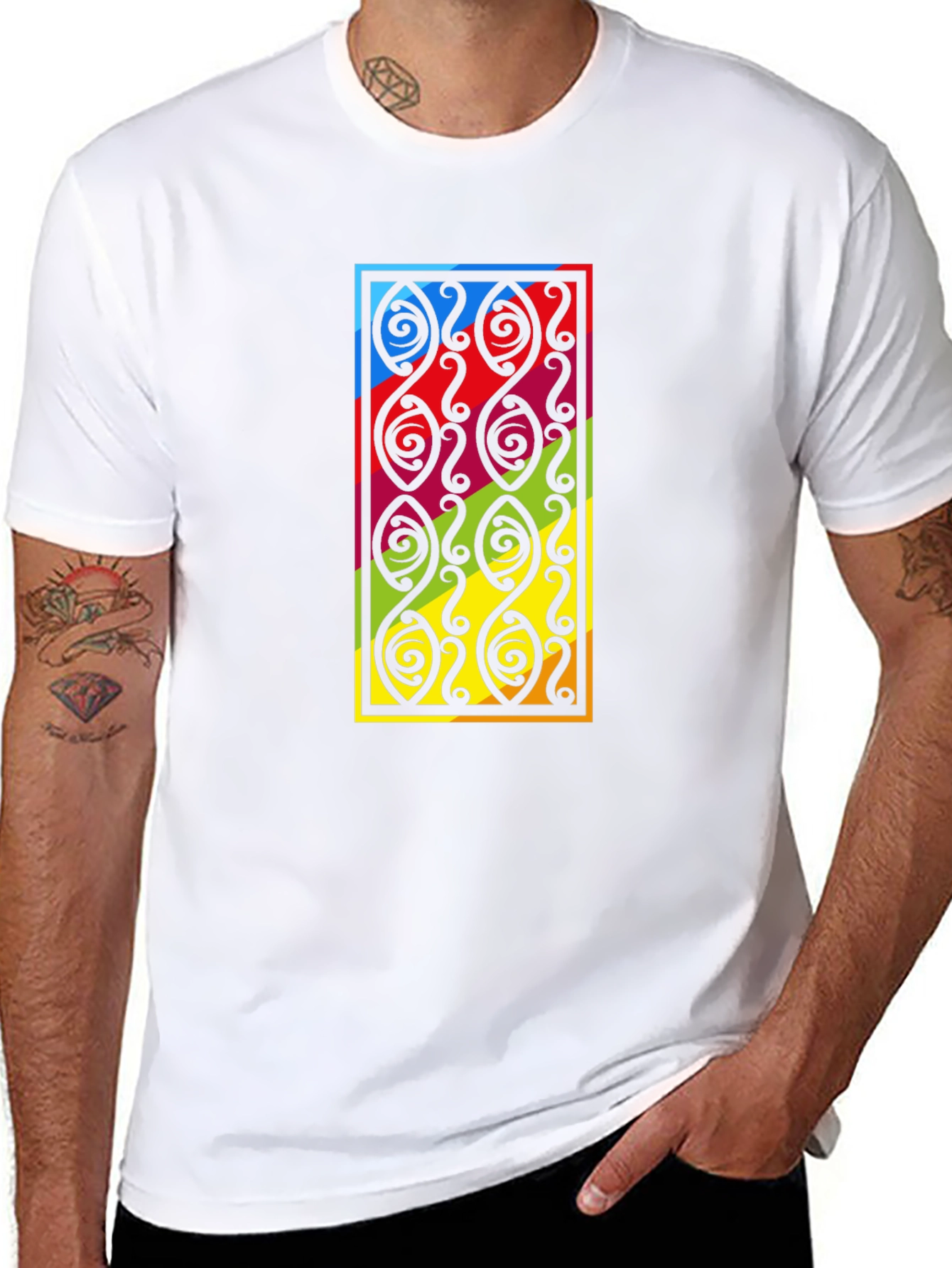 Tribal Pattern Graphic T-Shirt - Stylish Everyday Wear