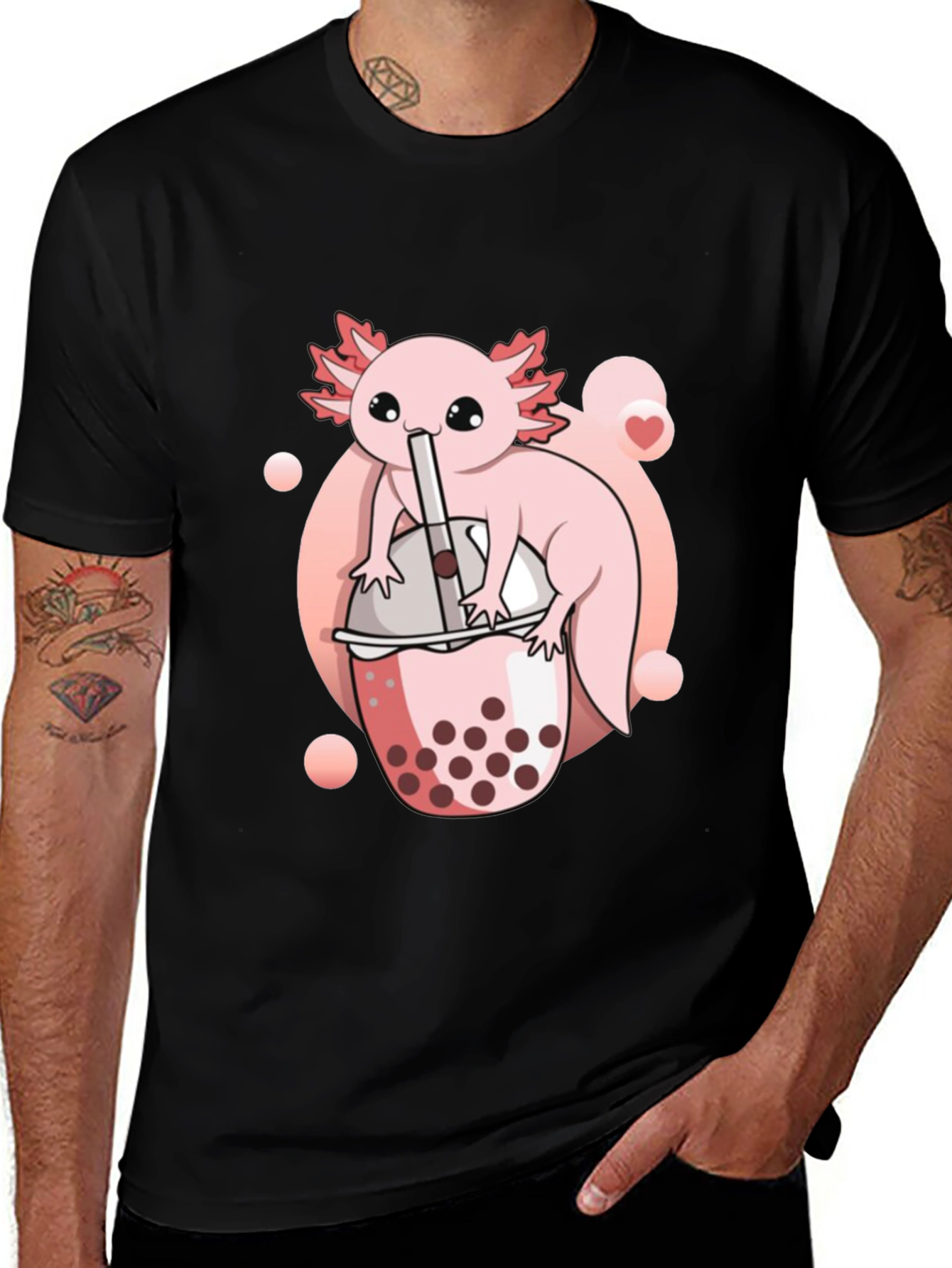 Axolotl Bubble Tea Graphic Tee - Cute Kawaii Design