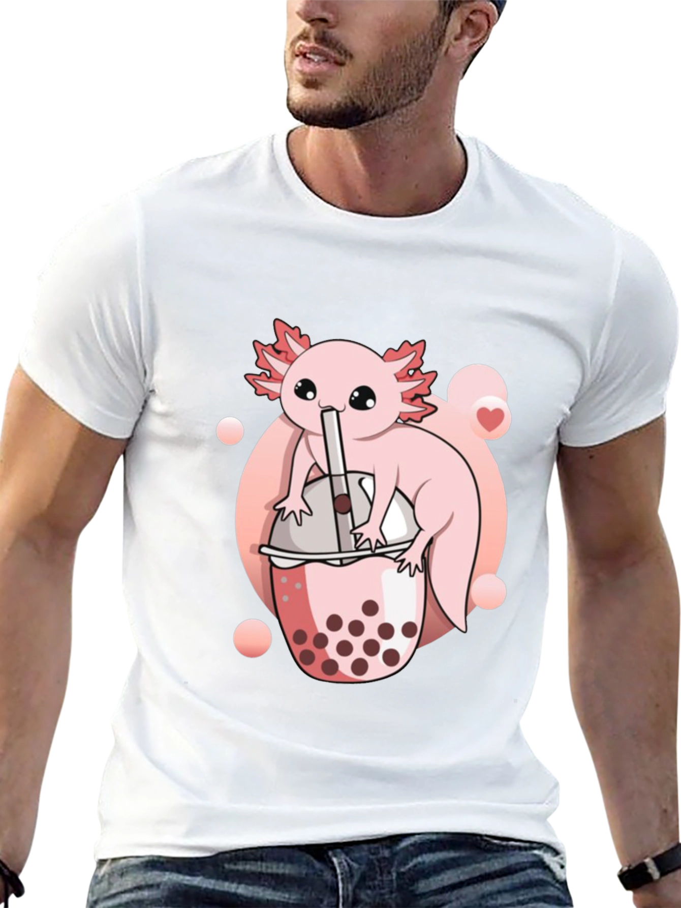 Axolotl Bubble Tea Graphic Tee - Cute Kawaii Design