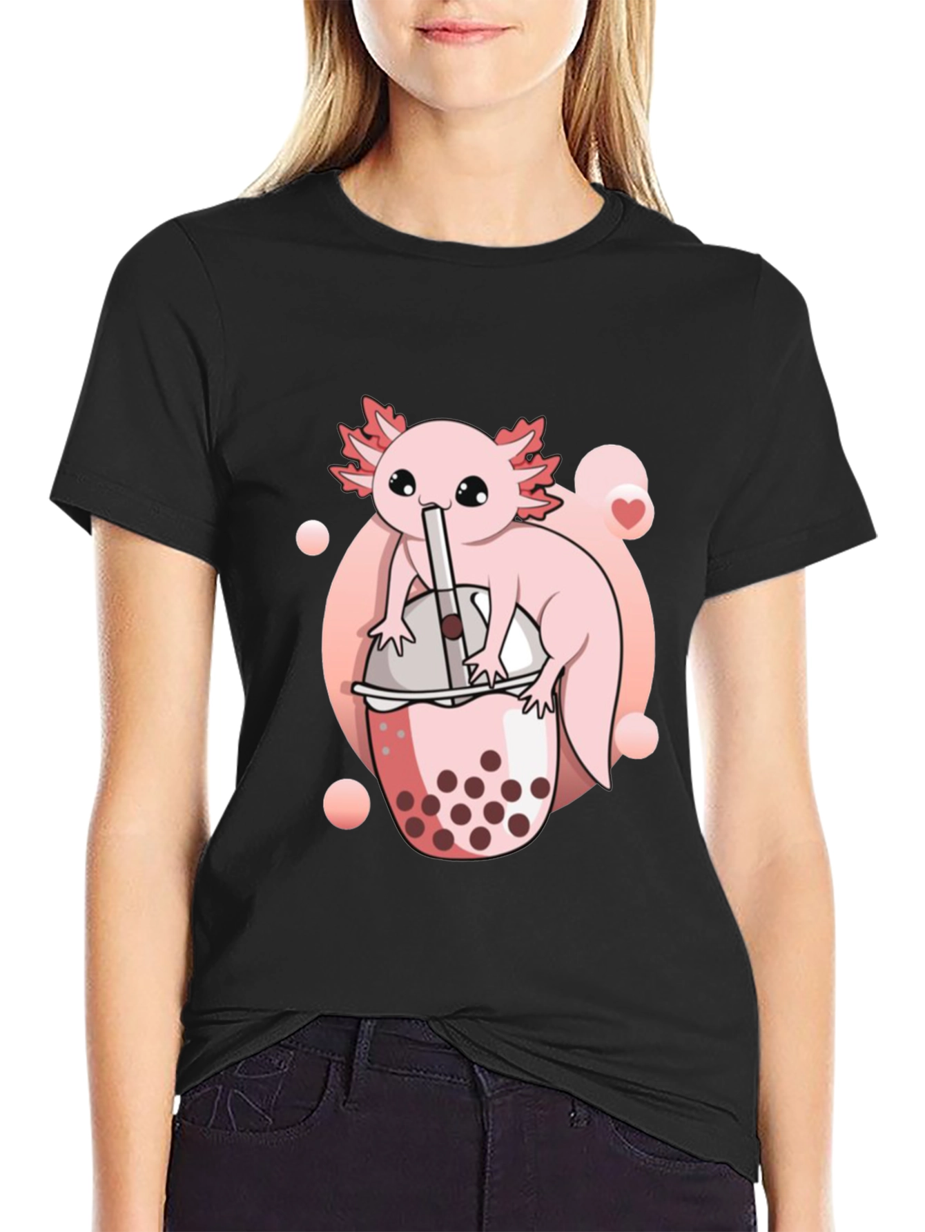 Axolotl Bubble Tea Graphic Tee - Cute Kawaii Design