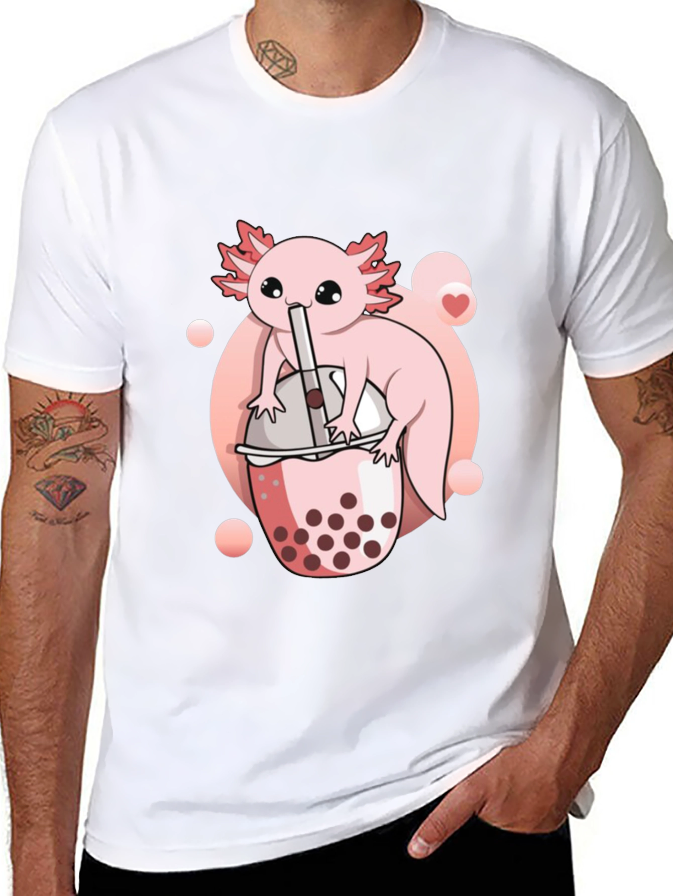 Axolotl Bubble Tea Graphic Tee - Cute Kawaii Design