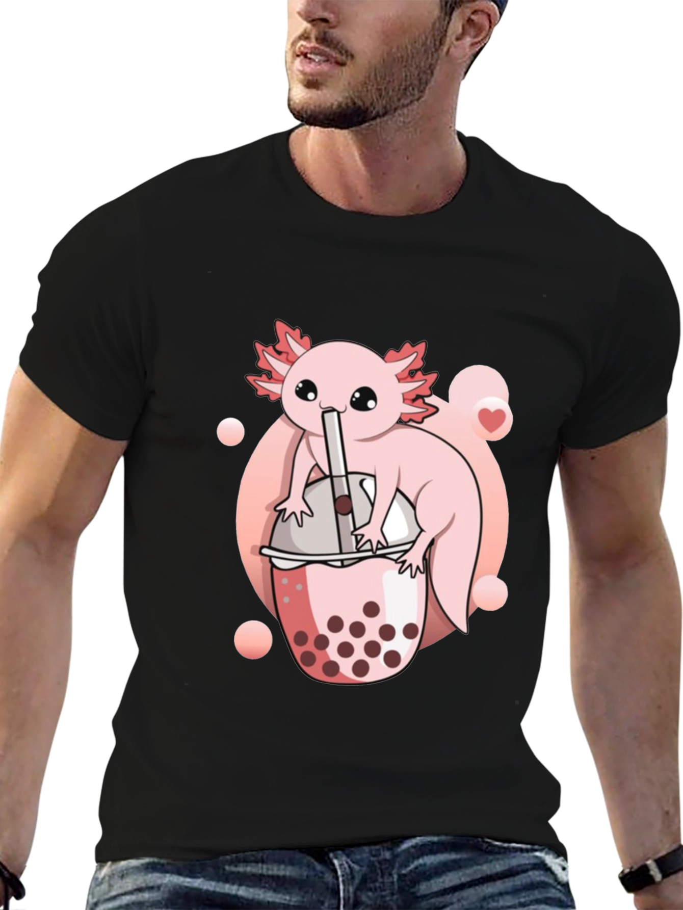 Axolotl Bubble Tea Graphic Tee - Cute Kawaii Design