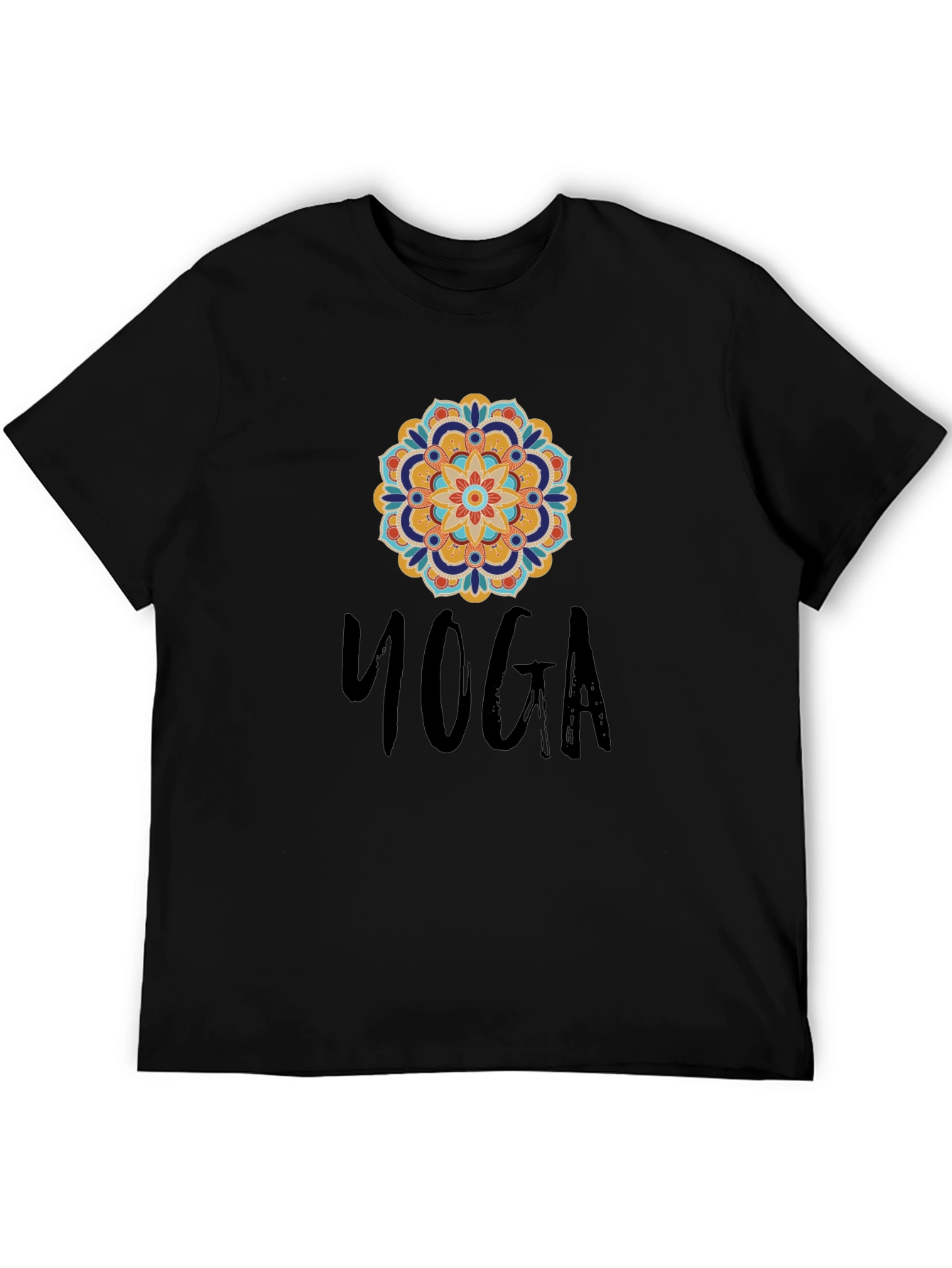 Yoga Mandala Graphic Black T-Shirt