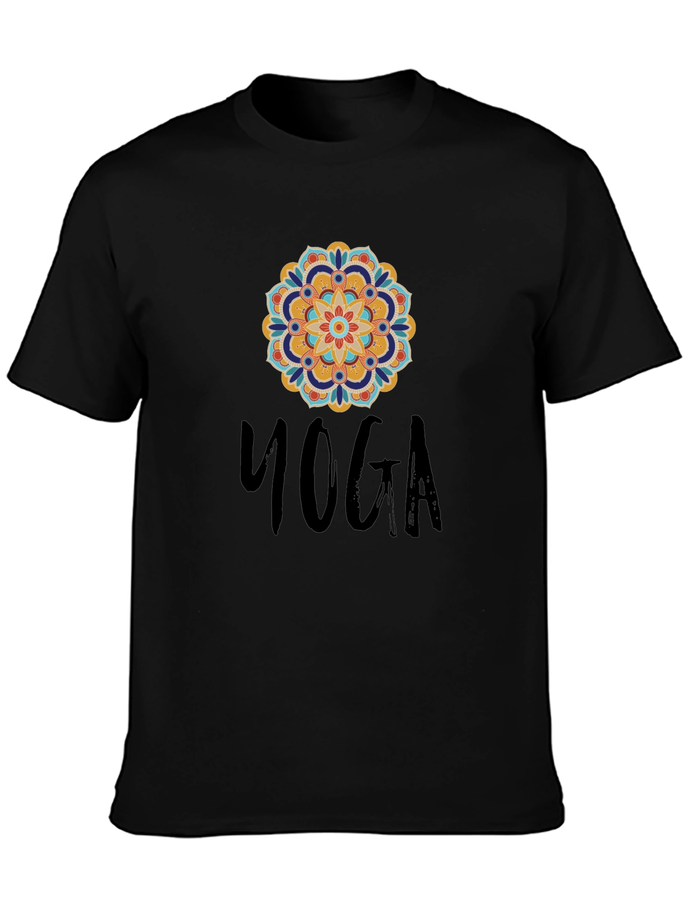 Yoga Mandala Graphic Black T-Shirt