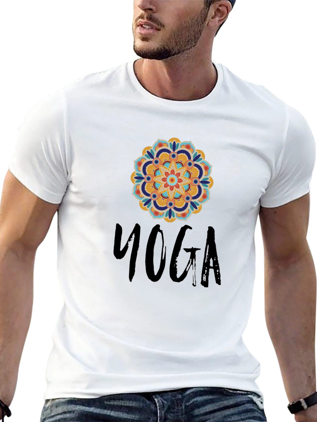 Yoga Mandala Graphic Black T-Shirt