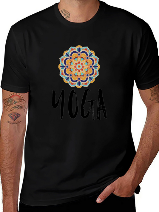 Yoga Mandala Graphic Black T-Shirt