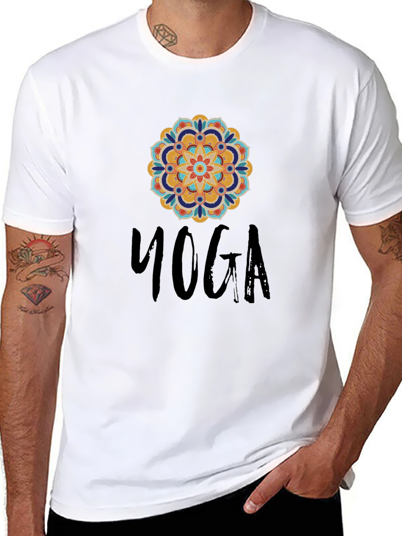 Yoga Mandala Graphic Black T-Shirt