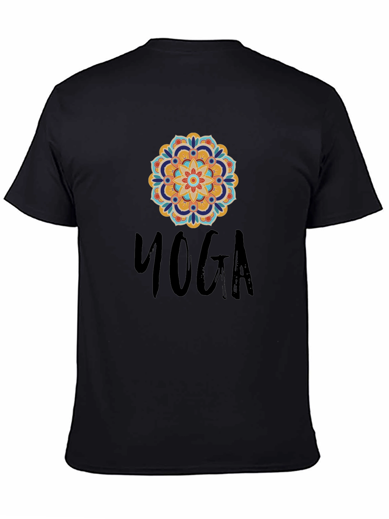 Yoga Mandala Graphic Black T-Shirt