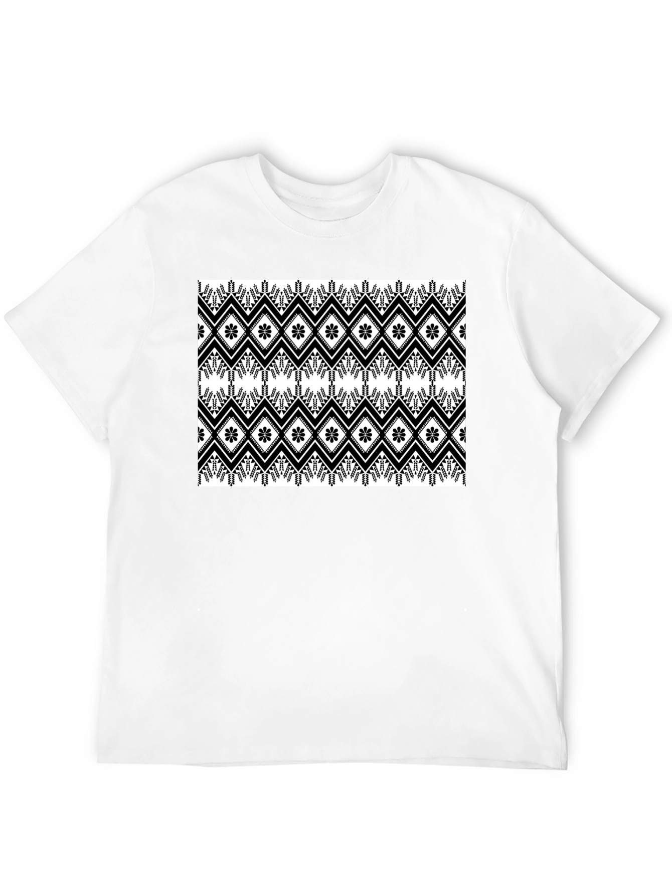Black & White Patterned Graphic Tee