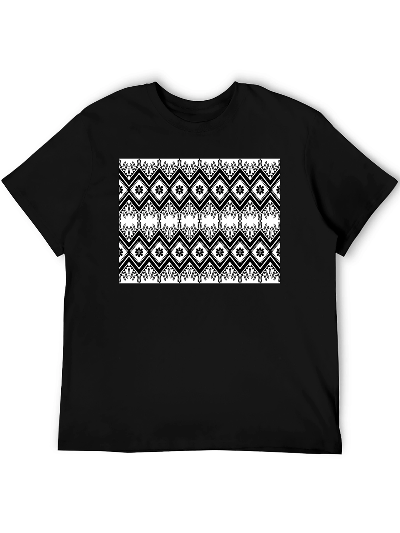 Black & White Patterned Graphic Tee