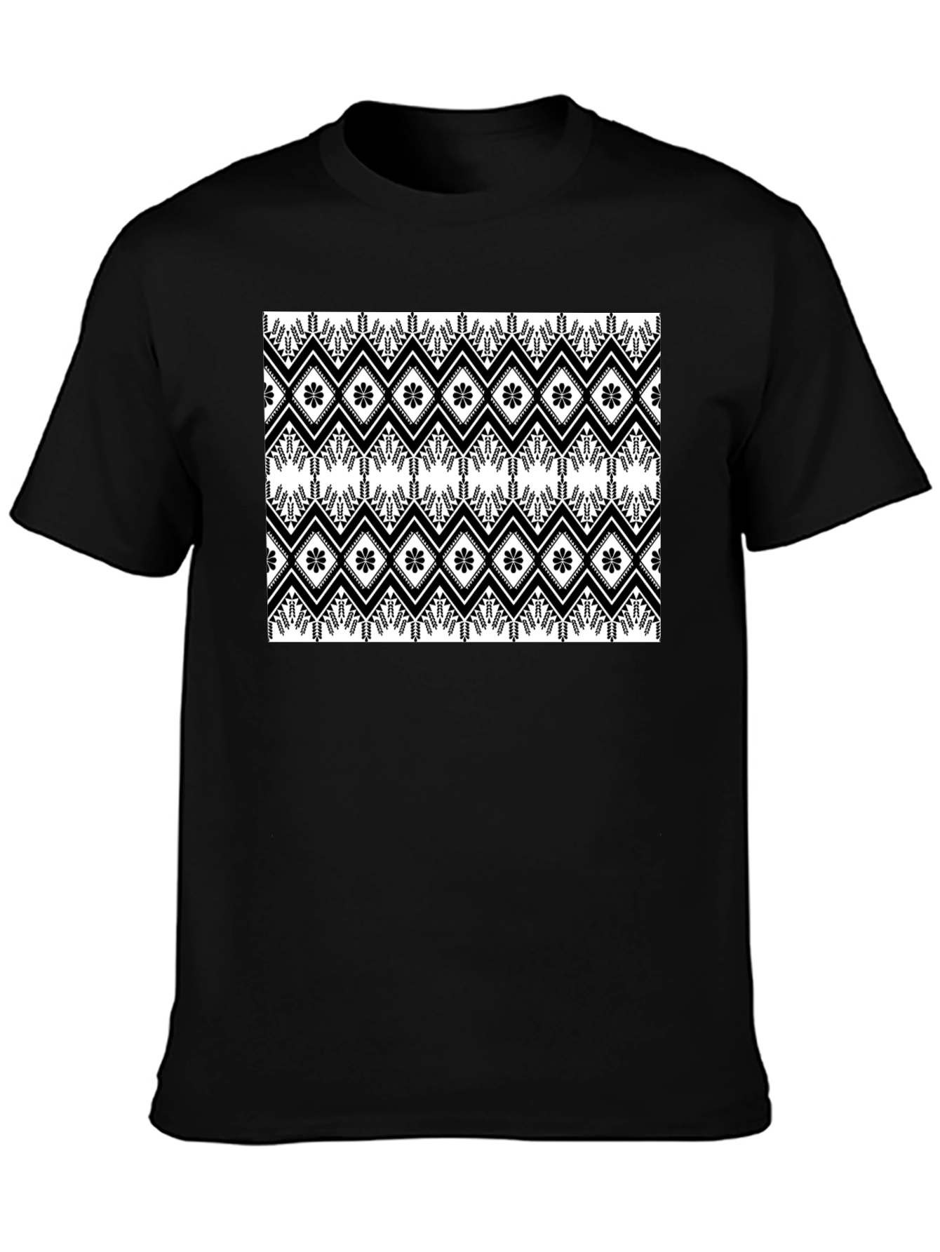 Black & White Patterned Graphic Tee