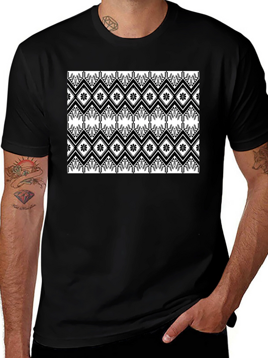 Black & White Patterned Graphic Tee