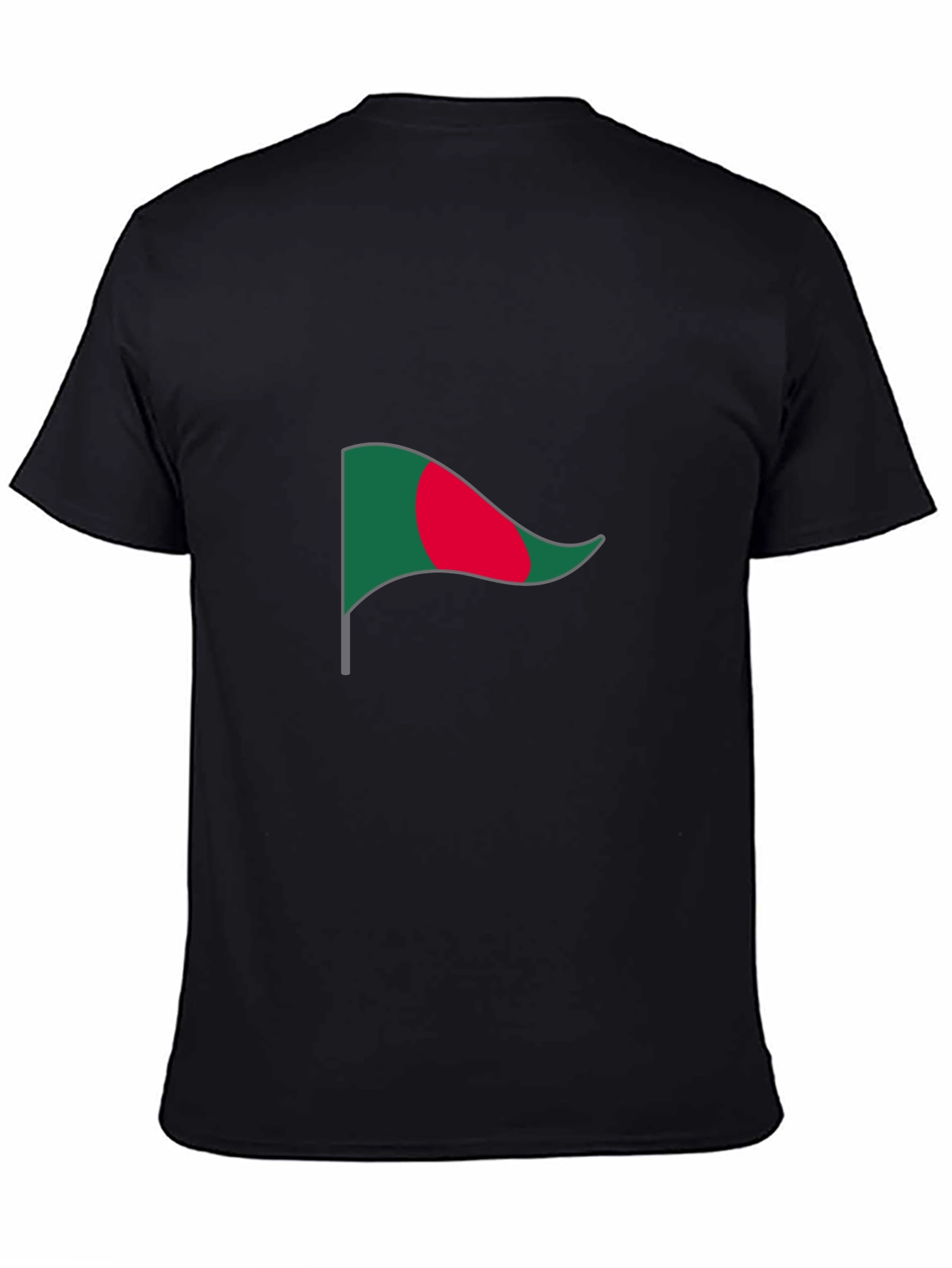 Bangladesh Flag Graphic Tee - Black Cotton T-Shirt