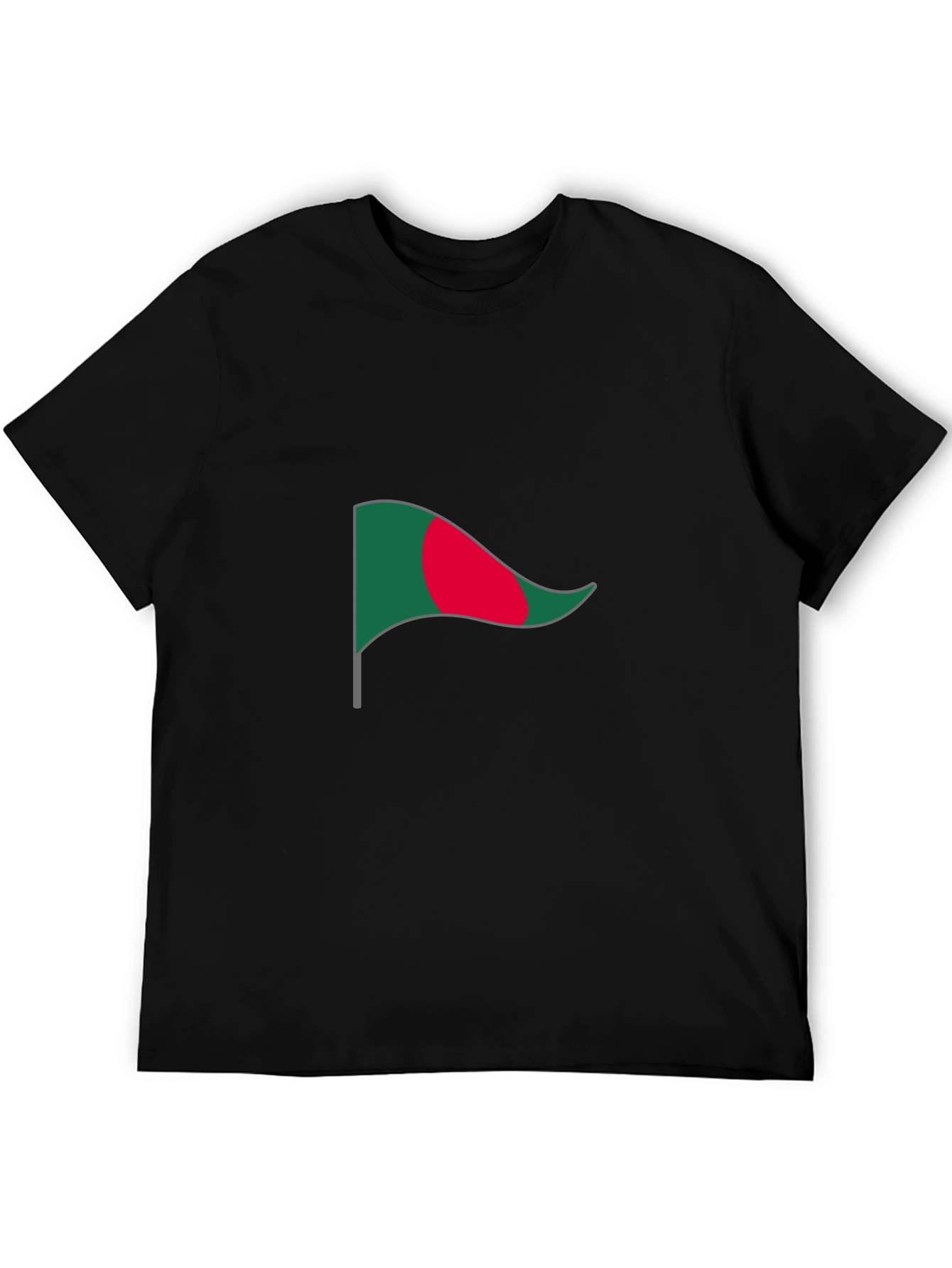 Bangladesh Flag Graphic Tee - Black Cotton T-Shirt