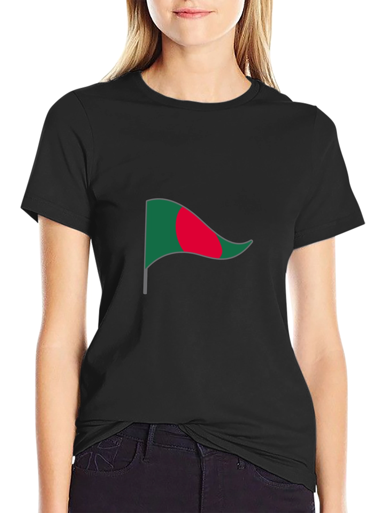 Bangladesh Flag Graphic Tee - Black Cotton T-Shirt