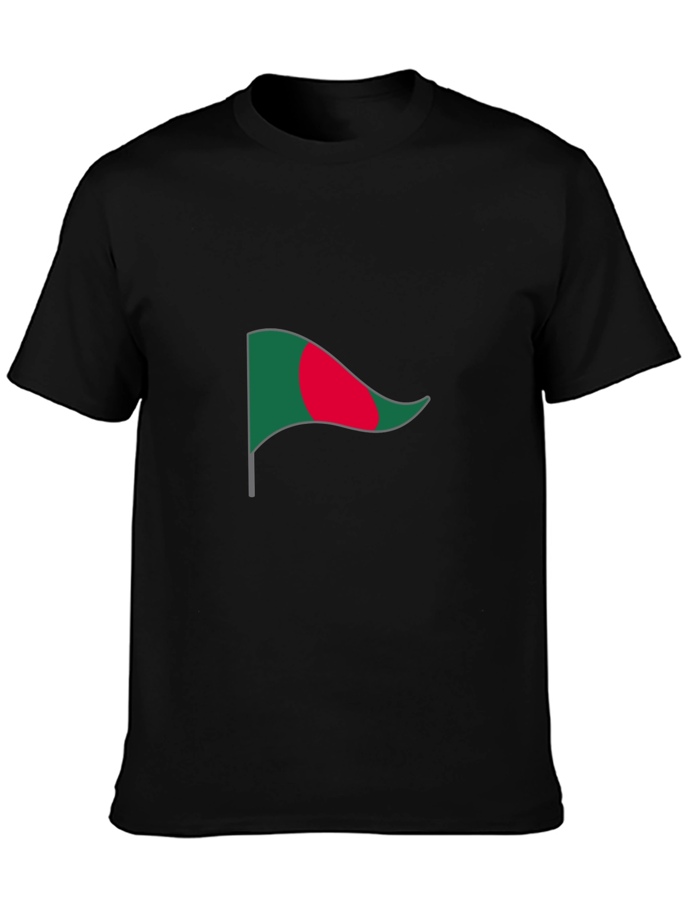 Bangladesh Flag Graphic Tee - Black Cotton T-Shirt