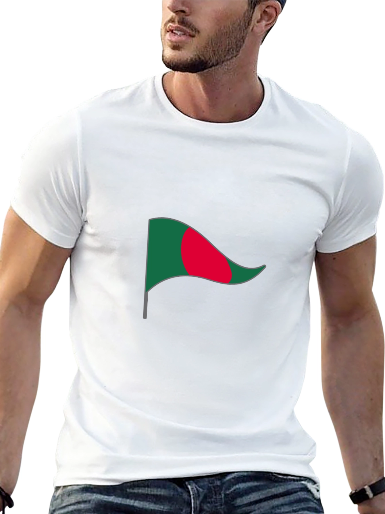 Bangladesh Flag Graphic Tee - Black Cotton T-Shirt