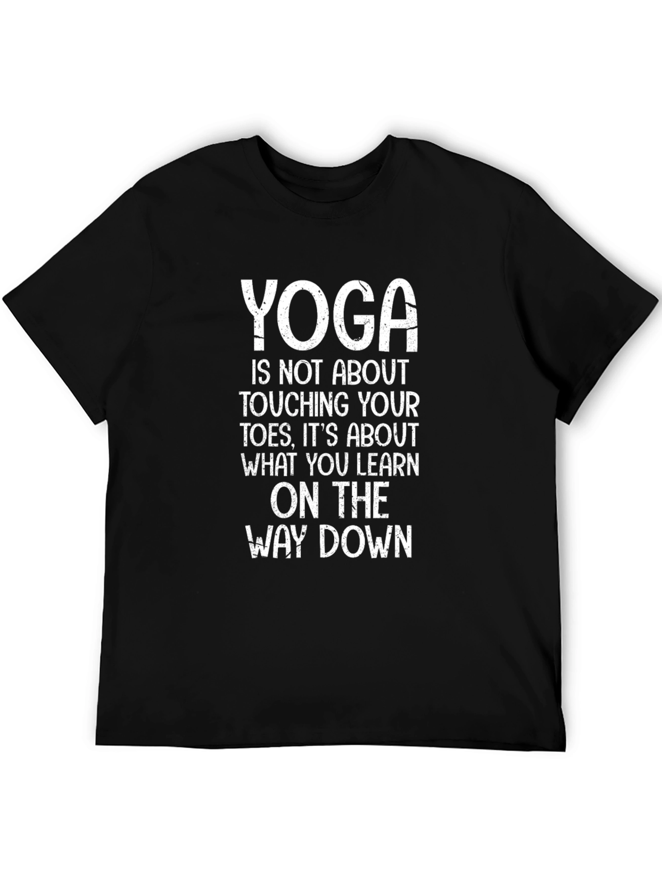 Yoga Philosophy Black T-Shirt: Learn On The Way Down