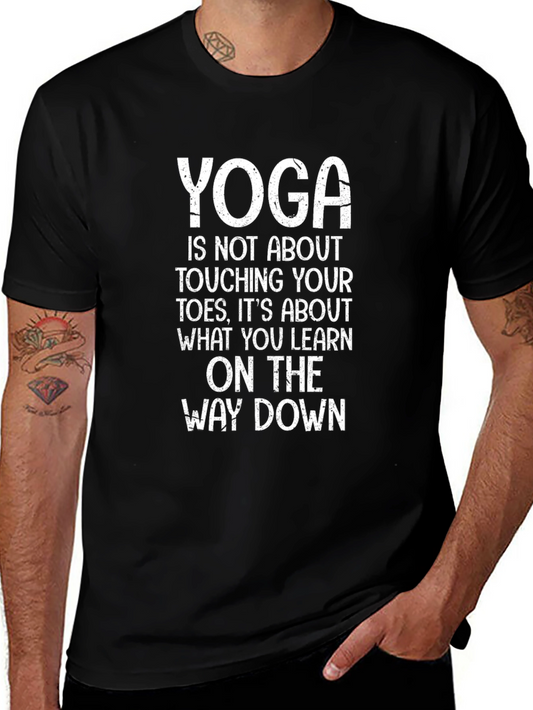 Yoga Philosophy Black T-Shirt: Learn On The Way Down