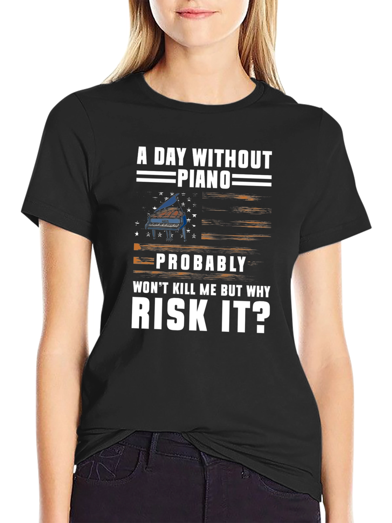 A Day Without Piano Graphic Tee