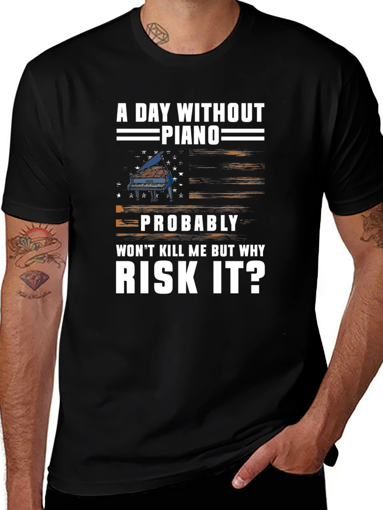 A Day Without Piano Graphic Tee