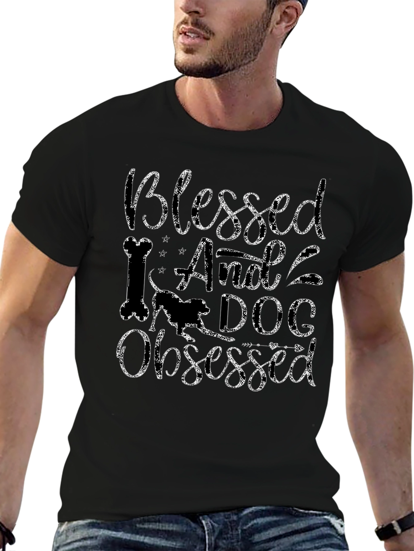 Blessed And Dog Obsessed Black T-Shirt
