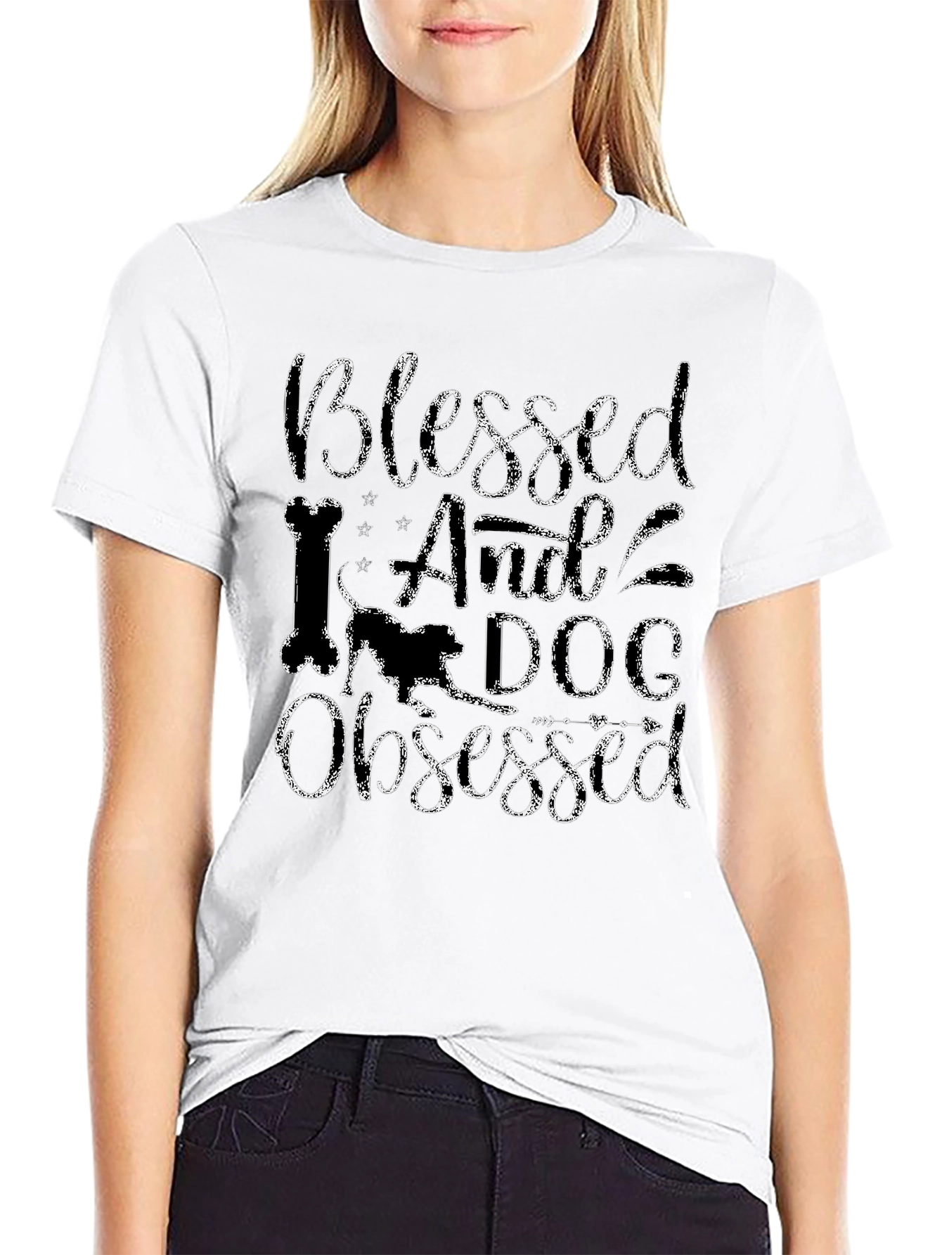 Blessed And Dog Obsessed Black T-Shirt