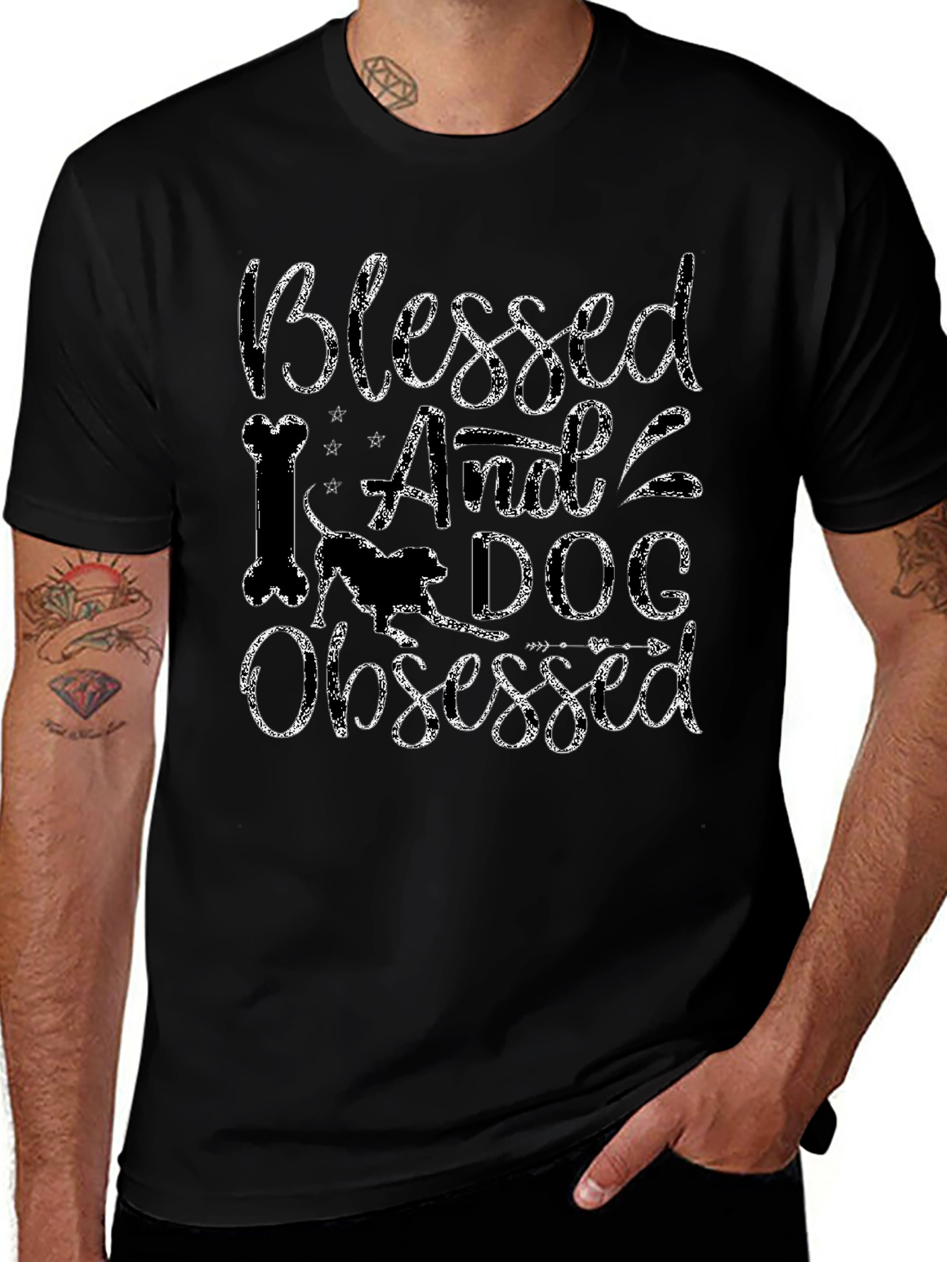 Blessed And Dog Obsessed Black T-Shirt