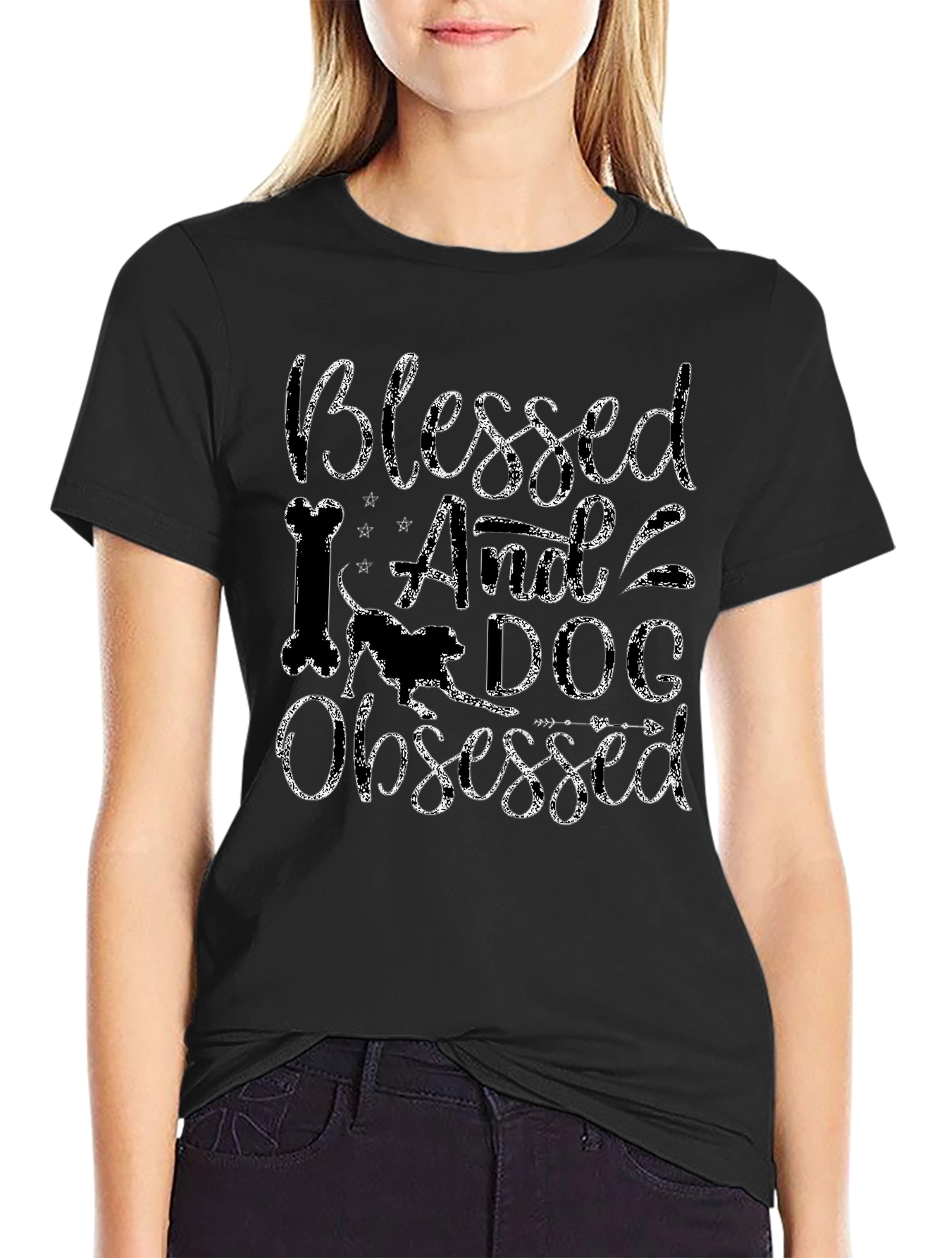 Blessed And Dog Obsessed Black T-Shirt