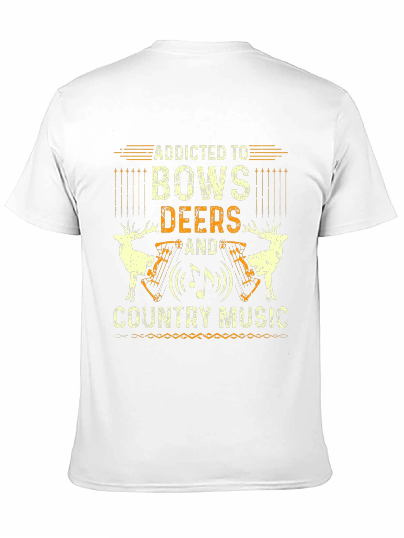 Addicted to Bows Deers and Country Music Black T-Shirt