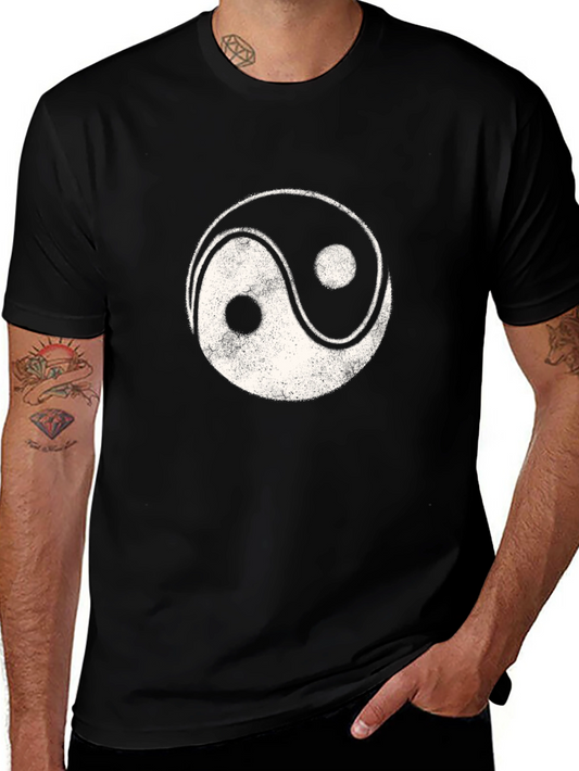 Yin Yang Graphic Tee - Black Cotton Blend