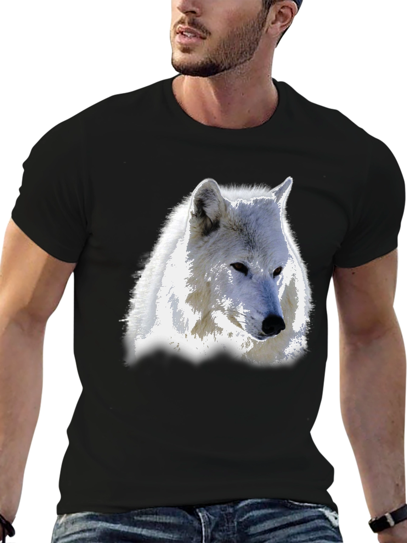 Wolf Graphic T-Shirt - Bold Black Tee
