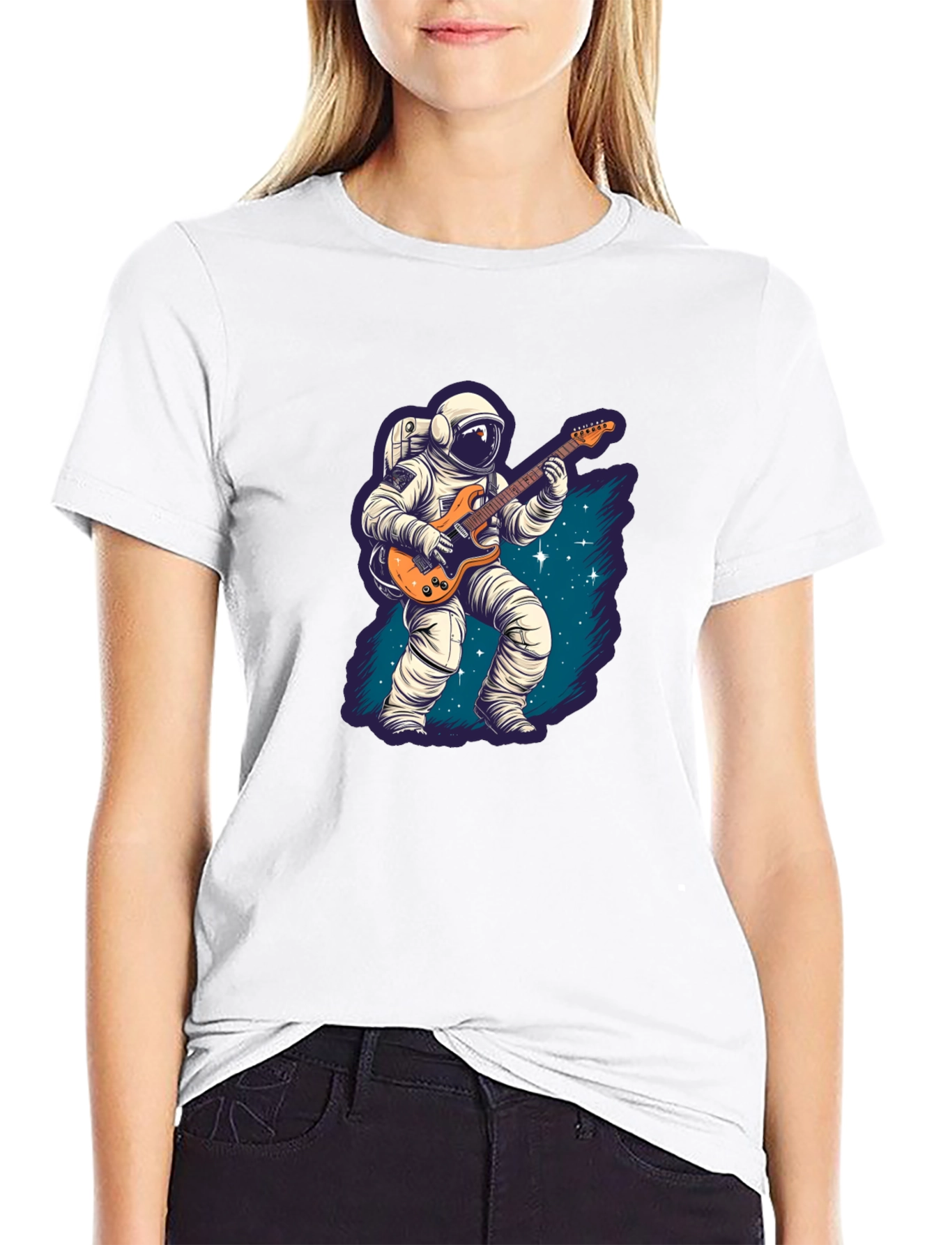 Astronaut Guitarist Black T-Shirt