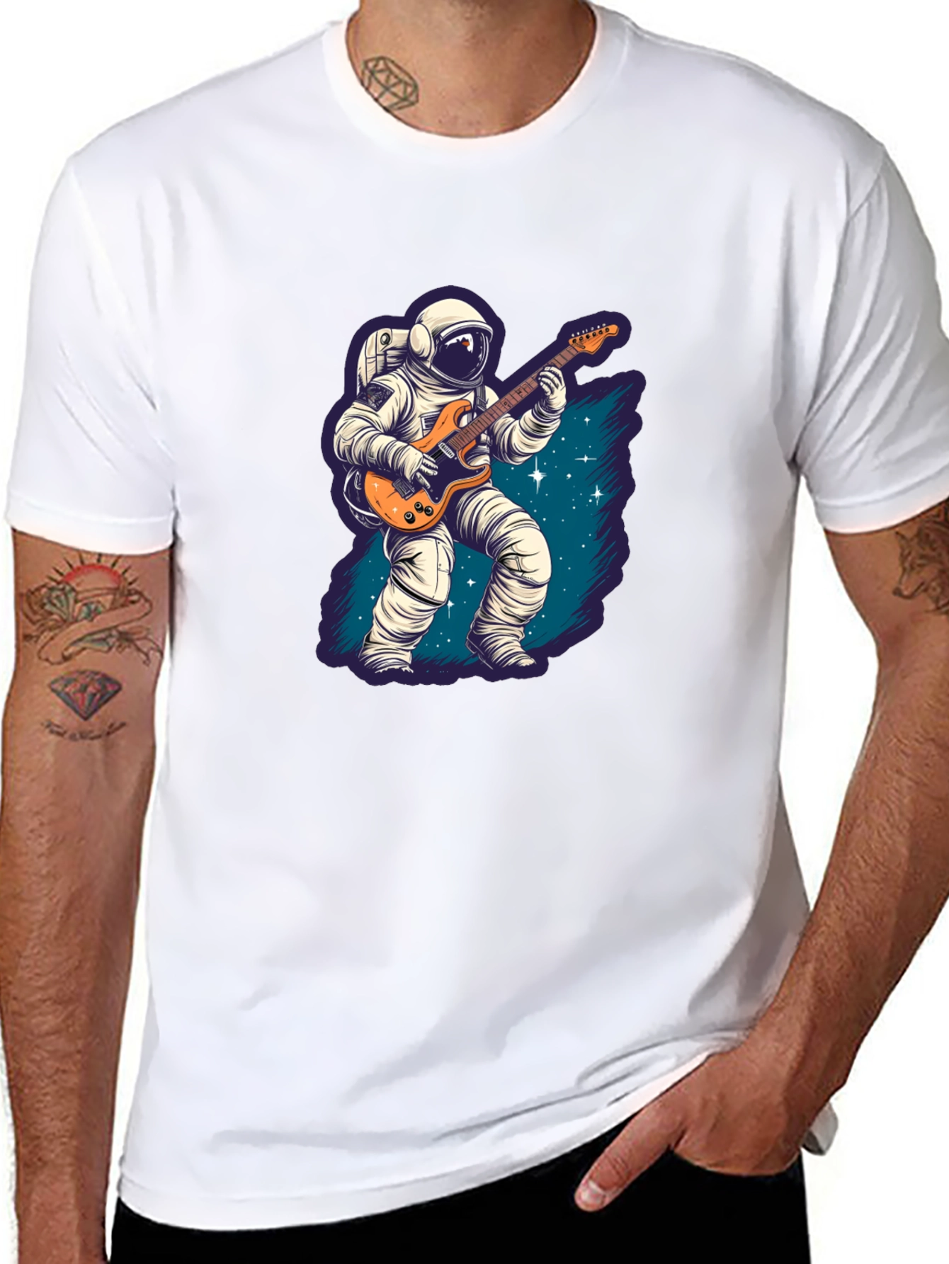 Astronaut Guitarist Black T-Shirt