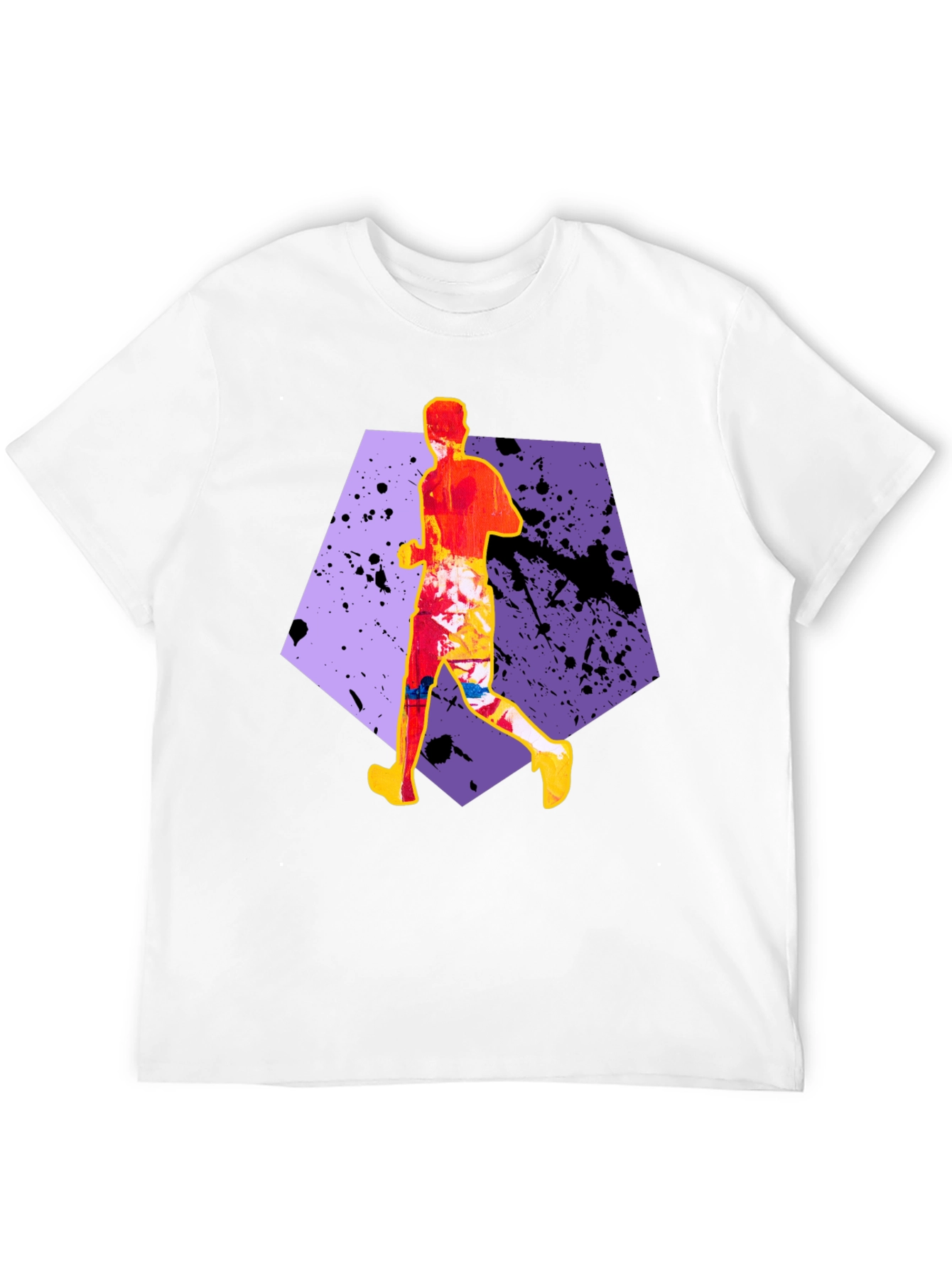 Abstract Runner Graphic Tee - Stylish Black T-Shirt