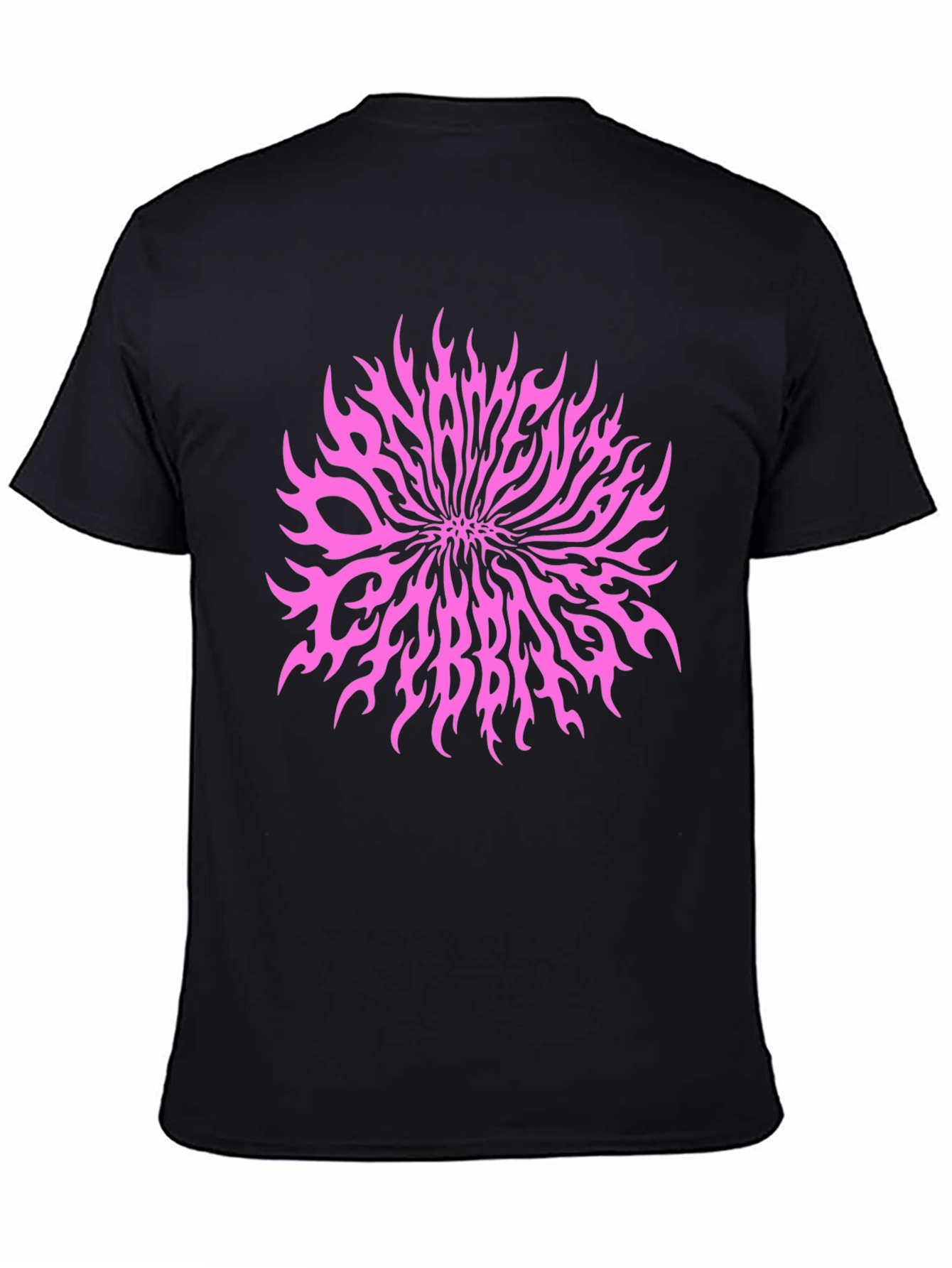 Black T-Shirt with Pink Slaves Cabbage Graphic