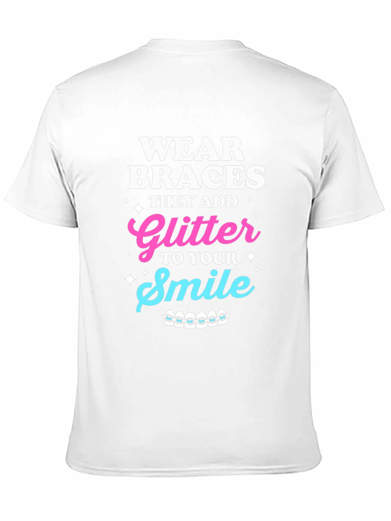 Wear Braces Glitter Smile Graphic Tee
