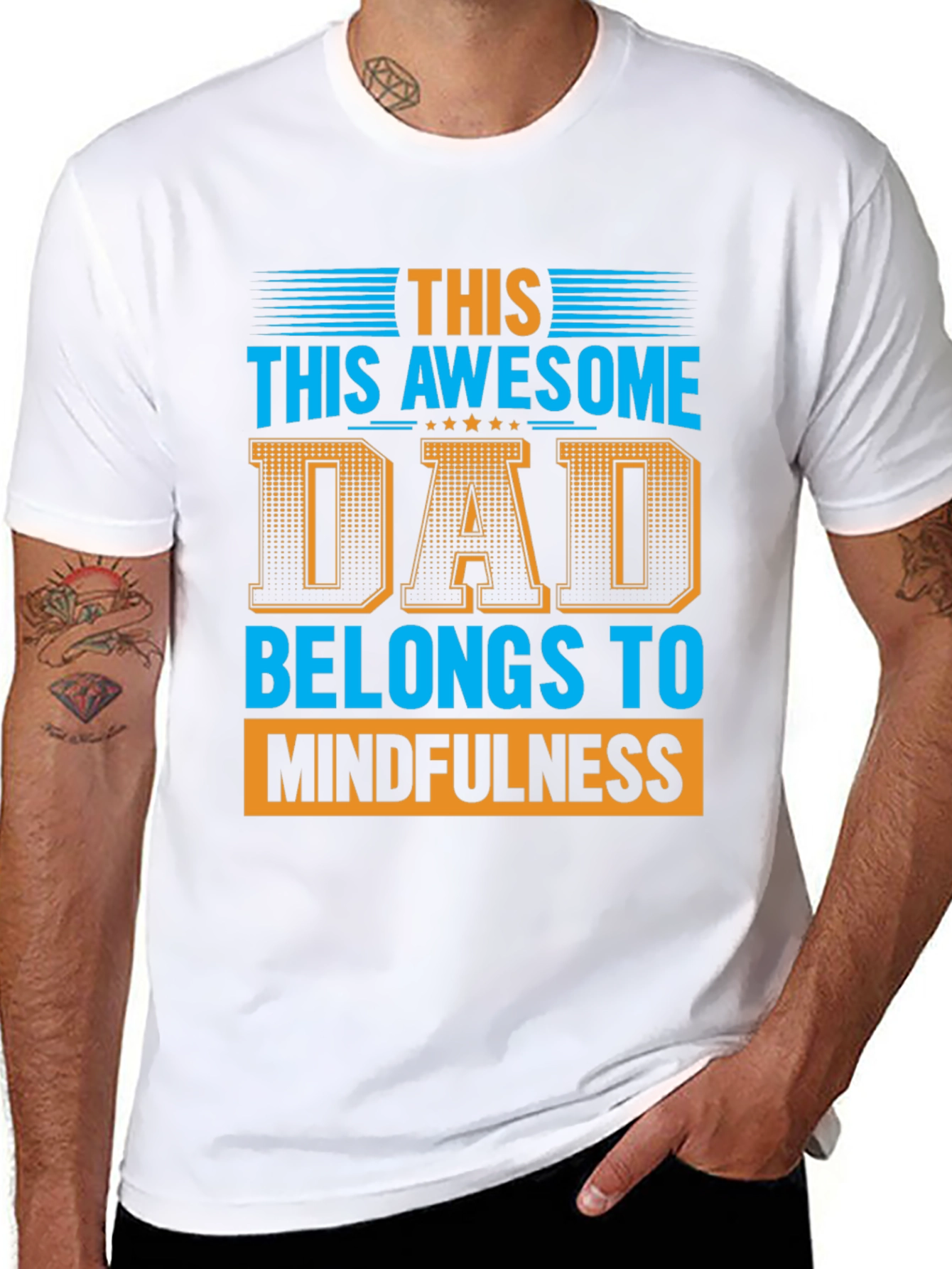 Awesome Dad Belongs to Mindfulness Graphic T-Shirt
