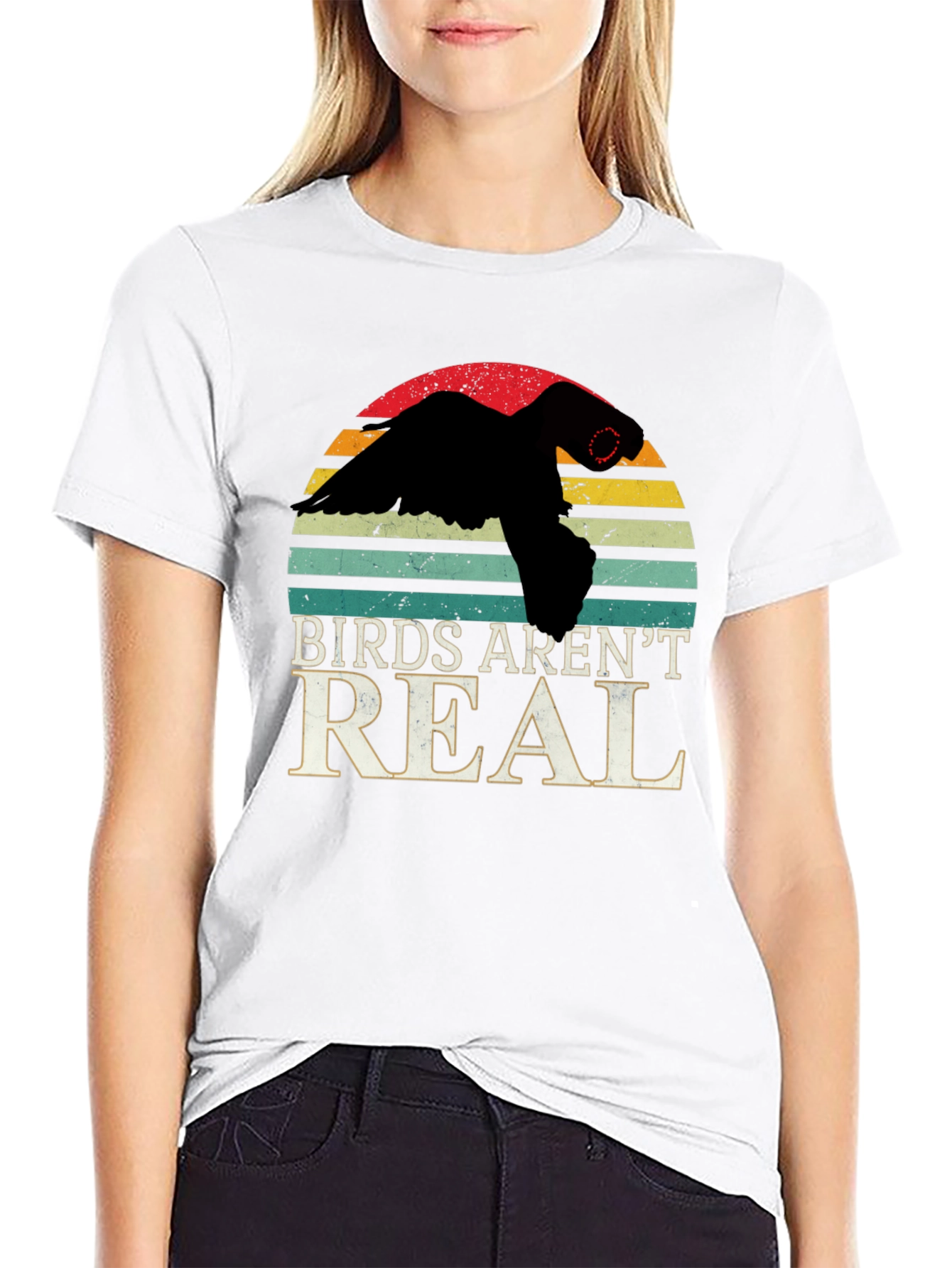 Birds Arent Real T-Shirt Conspiracy Funny Gift