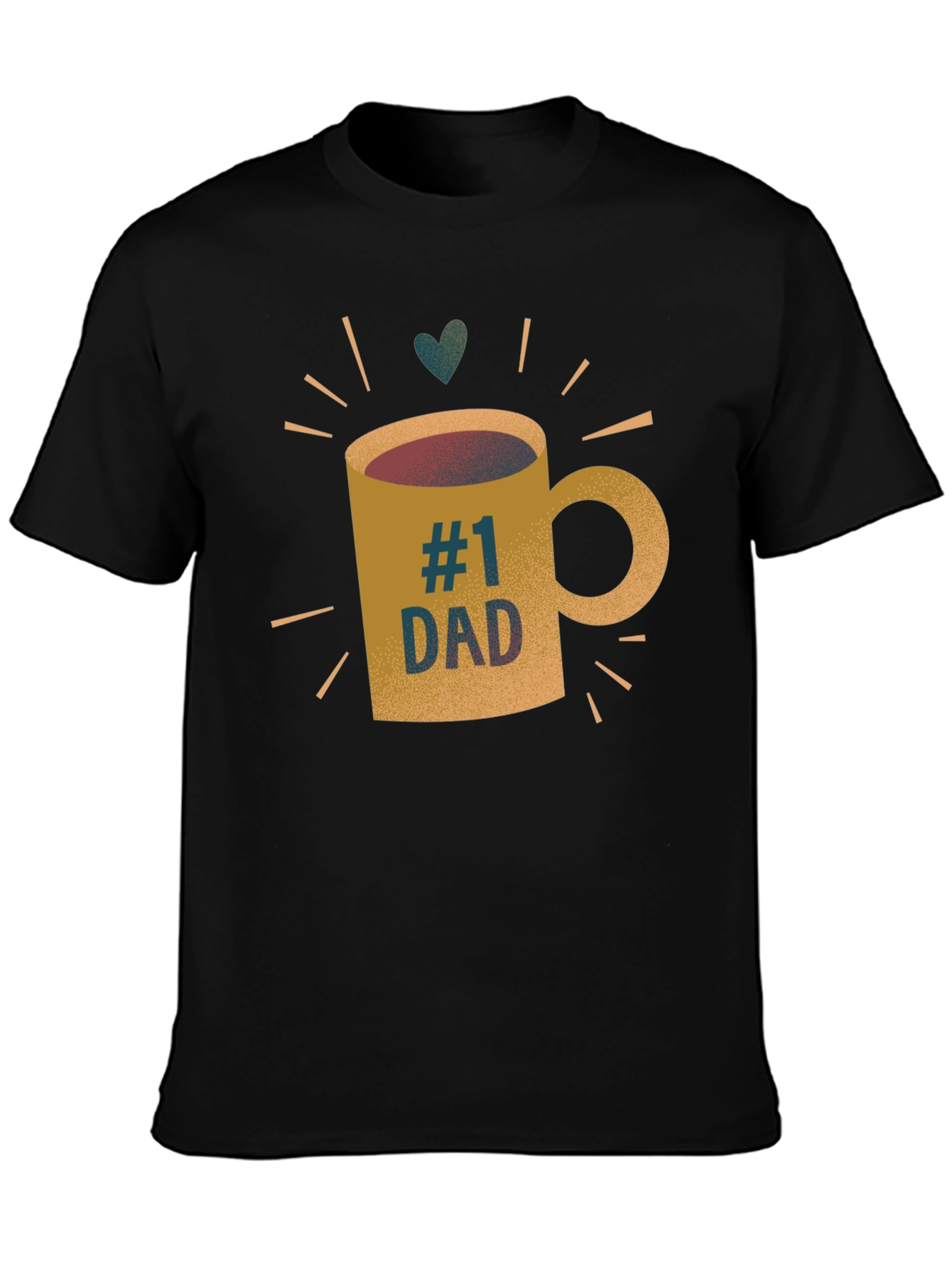 #1 Dad Coffee Mug Graphic T-Shirt - Black Tee