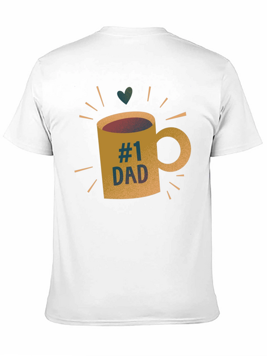 #1 Dad Coffee Mug Graphic T-Shirt - Black Tee