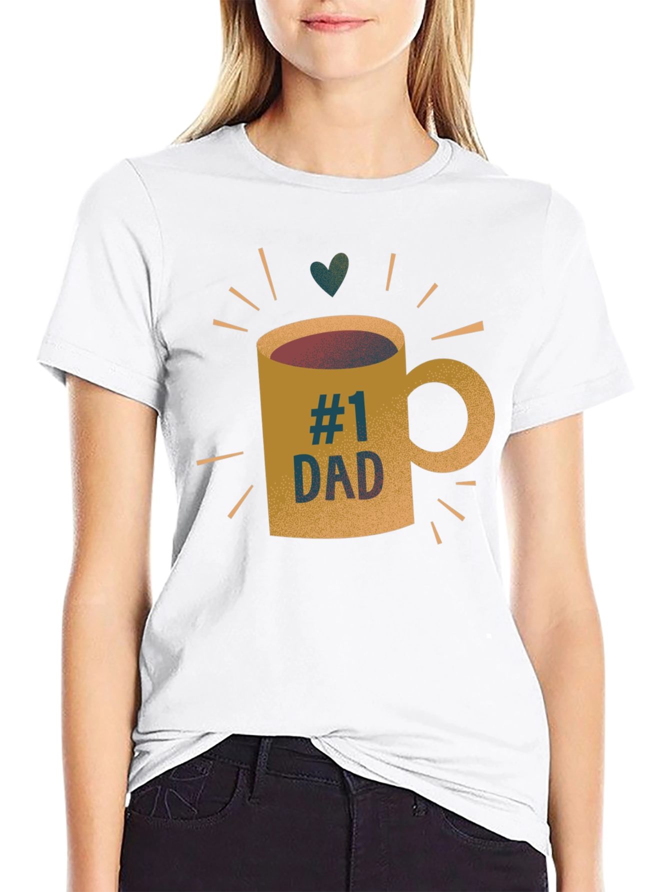 #1 Dad Coffee Mug Graphic T-Shirt - Black Tee