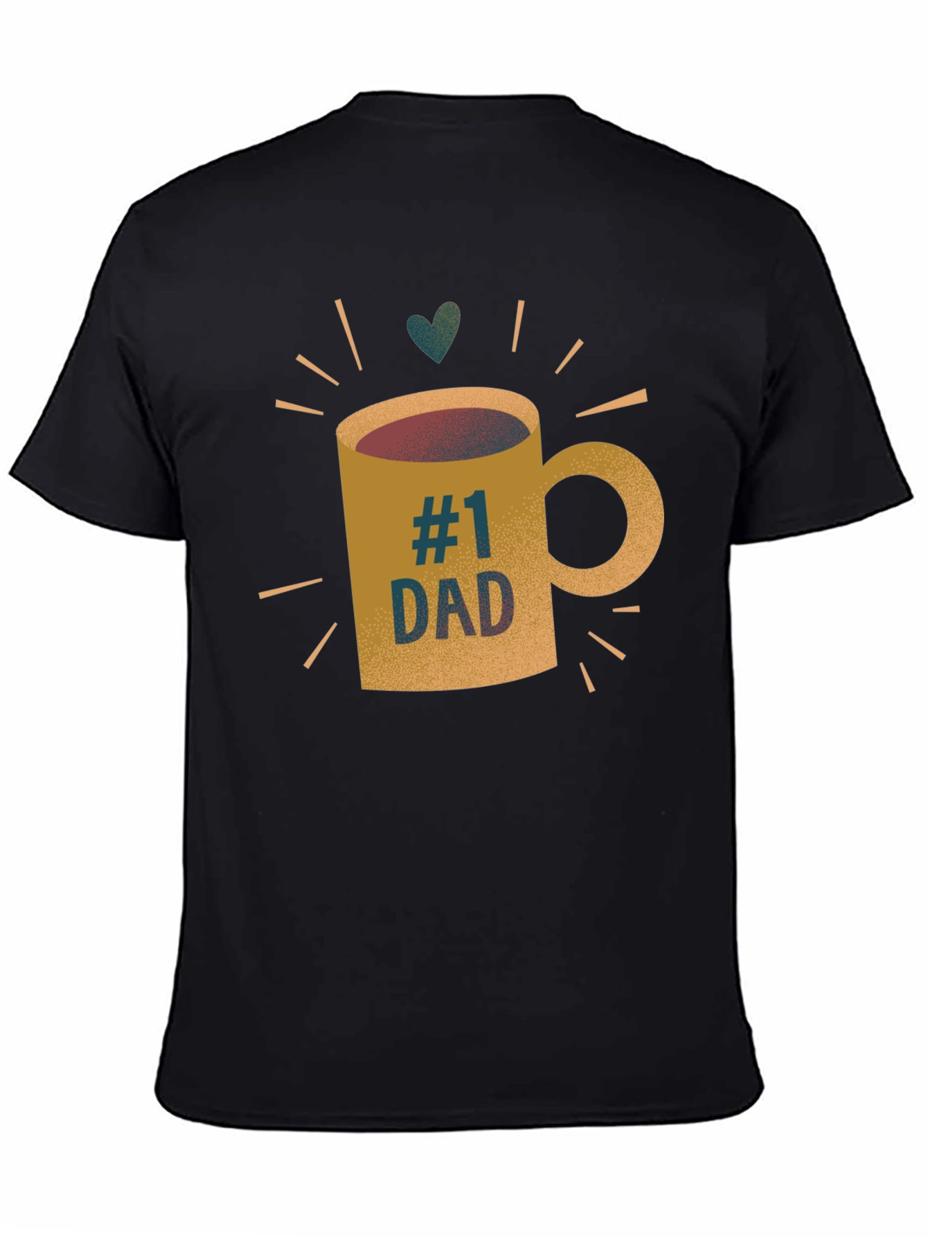 #1 Dad Coffee Mug Graphic T-Shirt - Black Tee